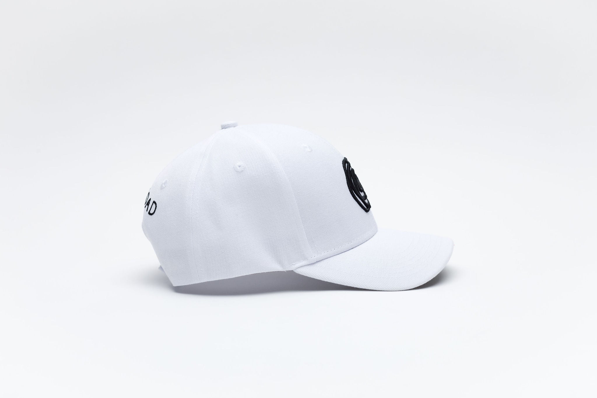 Baseball Cap | White with Black Rose