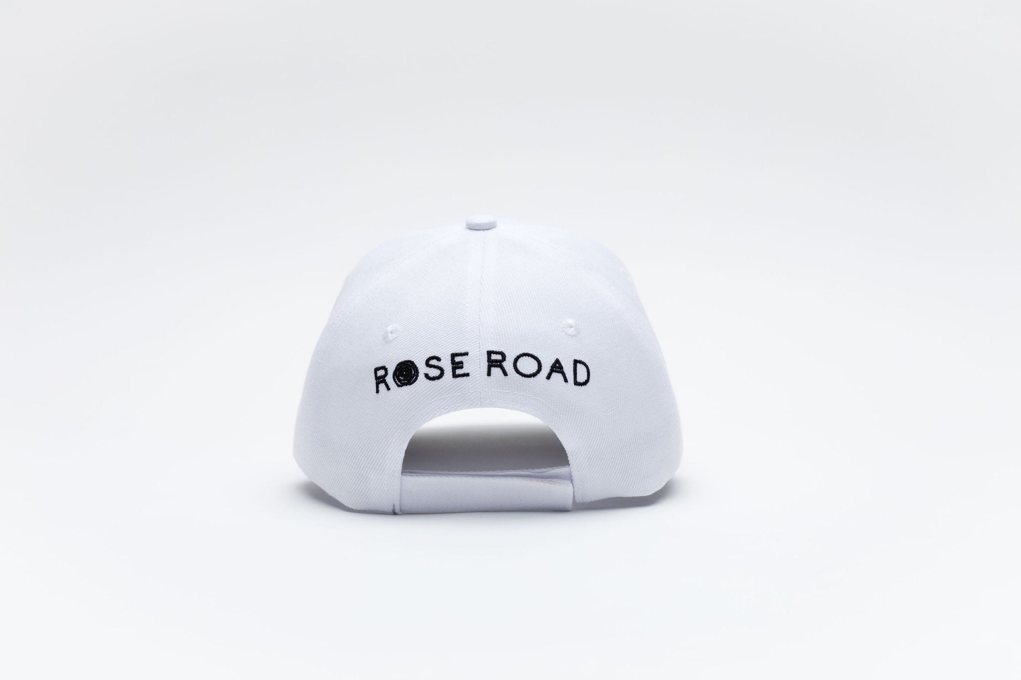 Baseball Cap | White with Black Rose