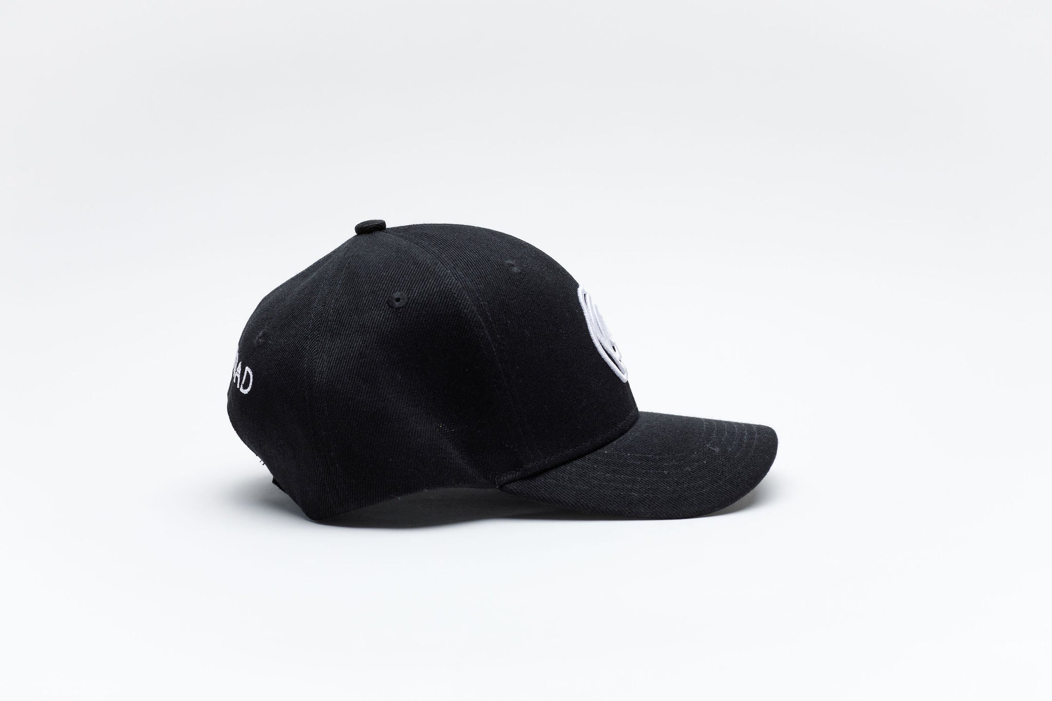 Baseball Cap | Black with White Rose