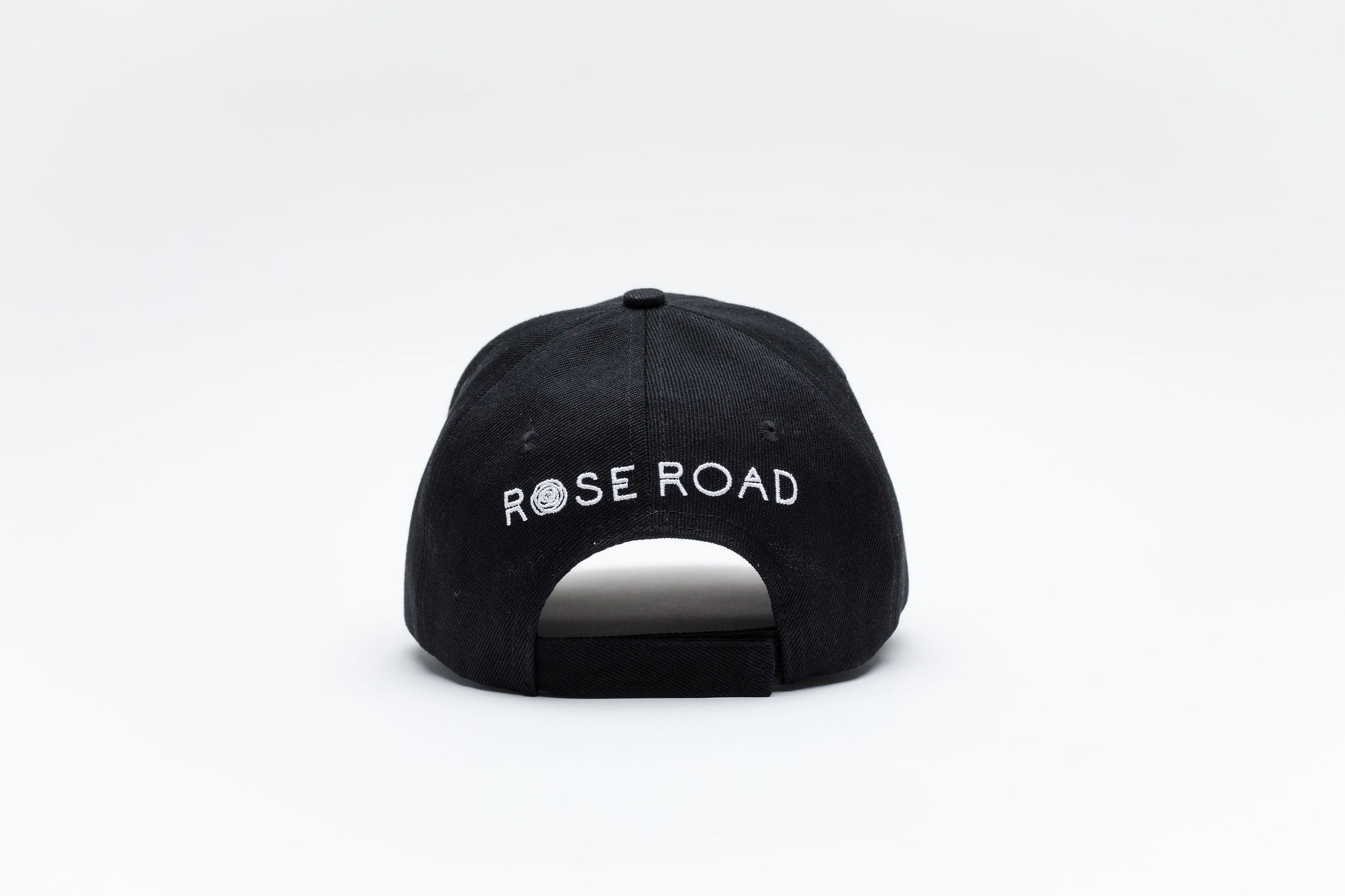Baseball Cap | Black with White Rose