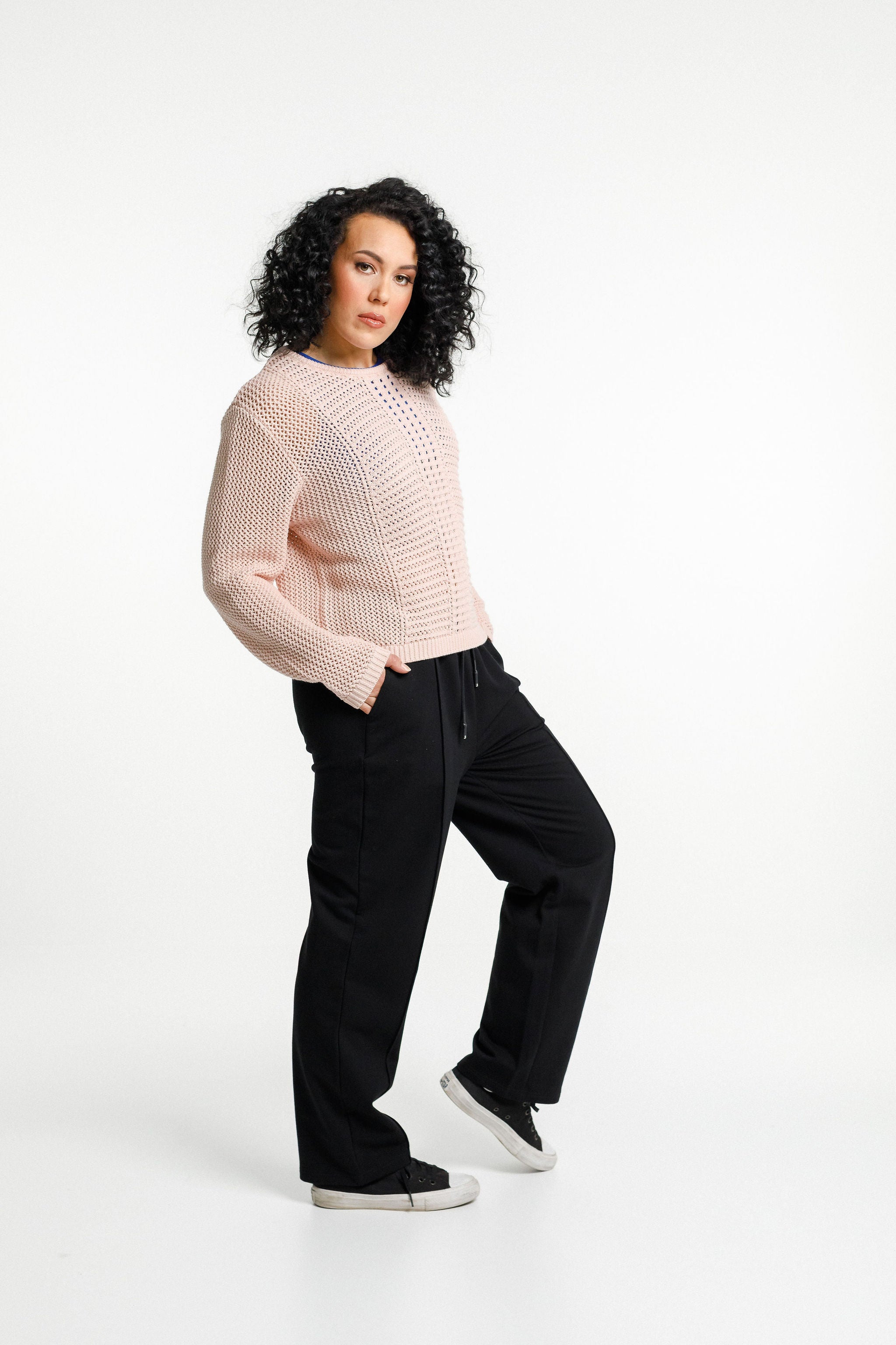 Crochet Long Sleeve Tee | Peach