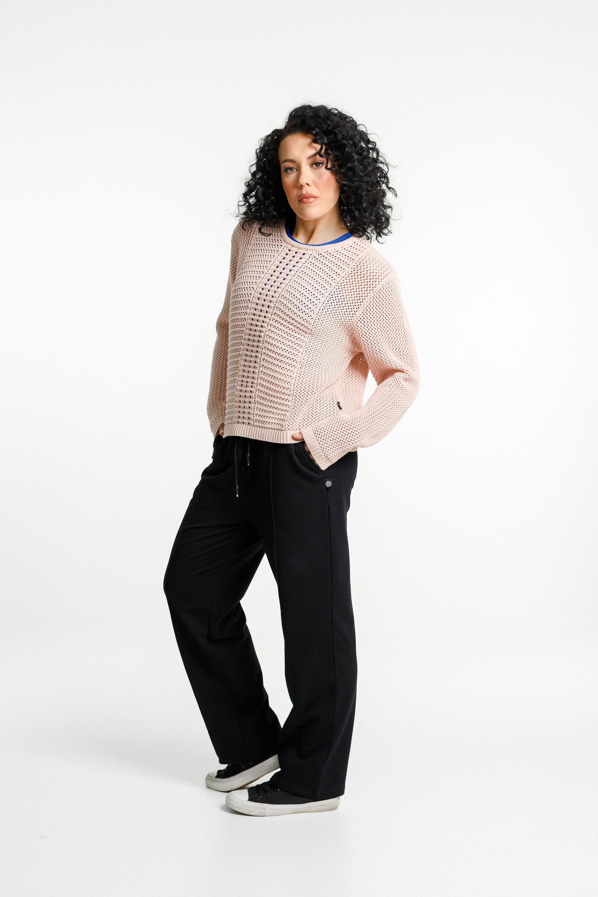 Crochet Long Sleeve Tee | Peach