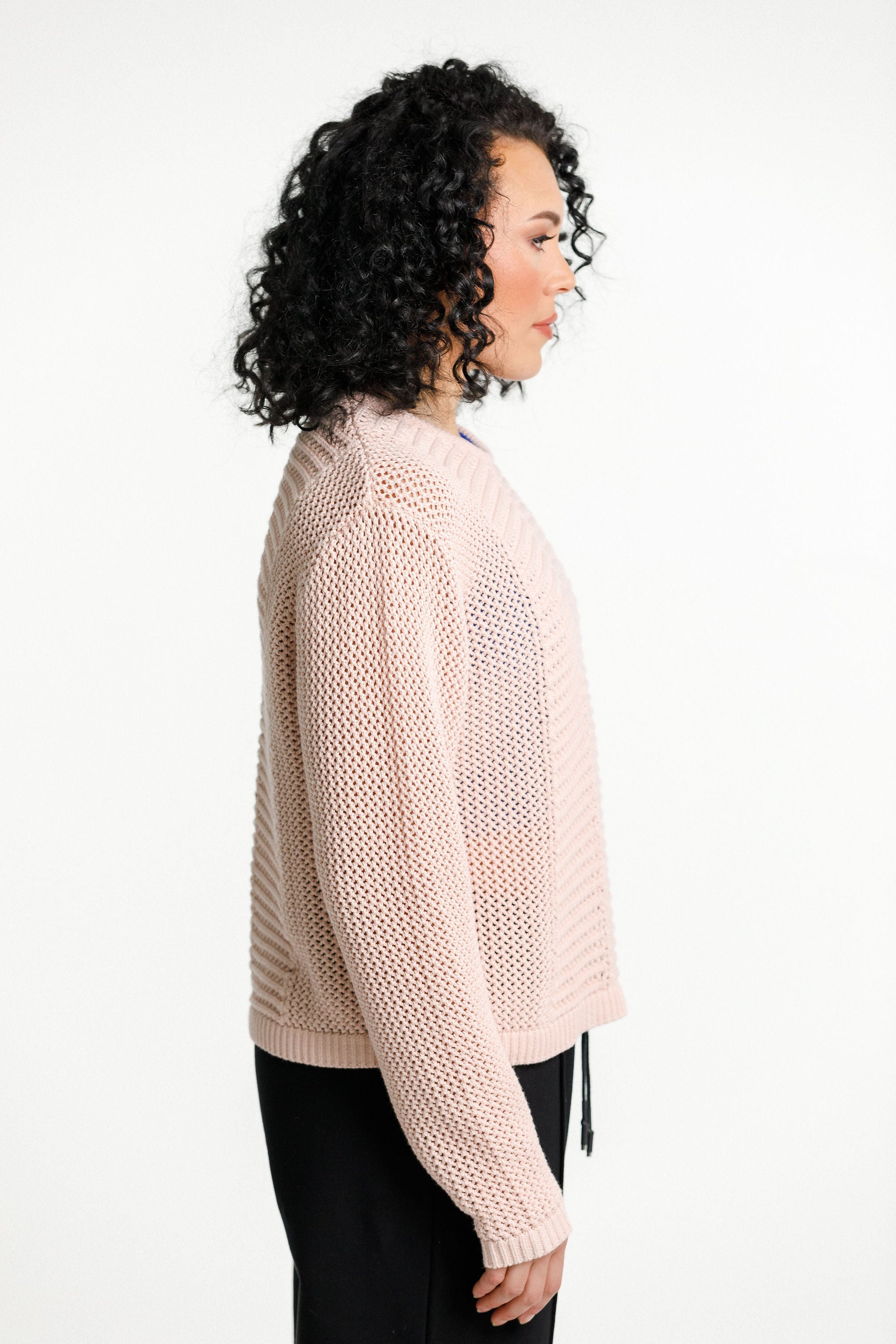 Crochet Long Sleeve Tee | Peach