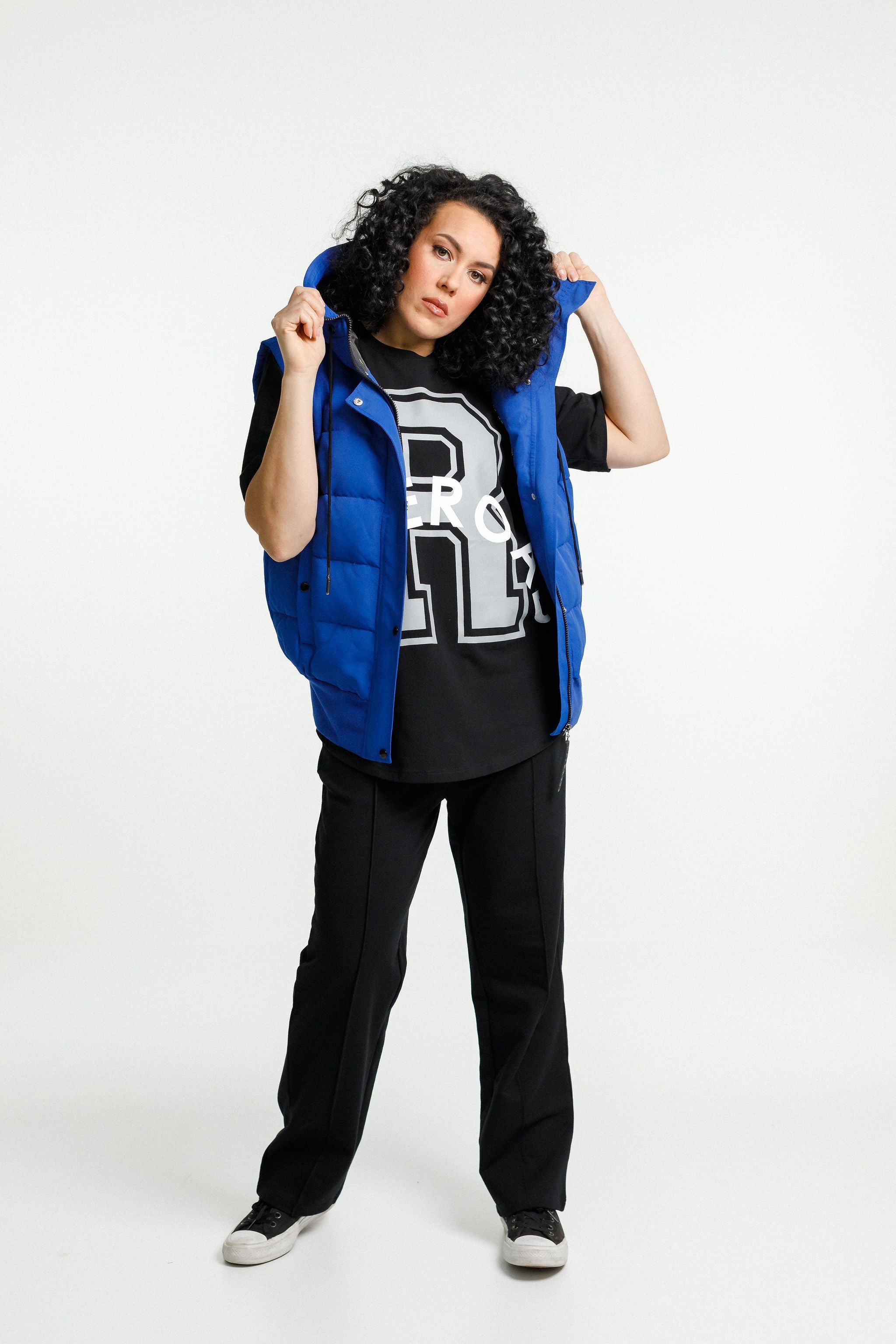 Boyfriend Tee | Black with Varsity Print