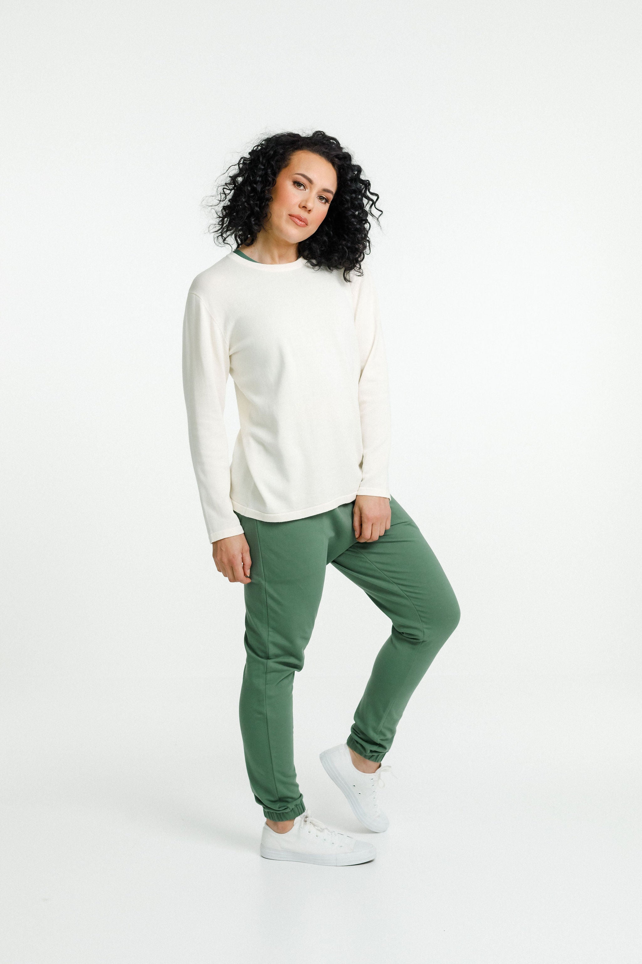 Long Sleeve Knit Topher Tee | Cream