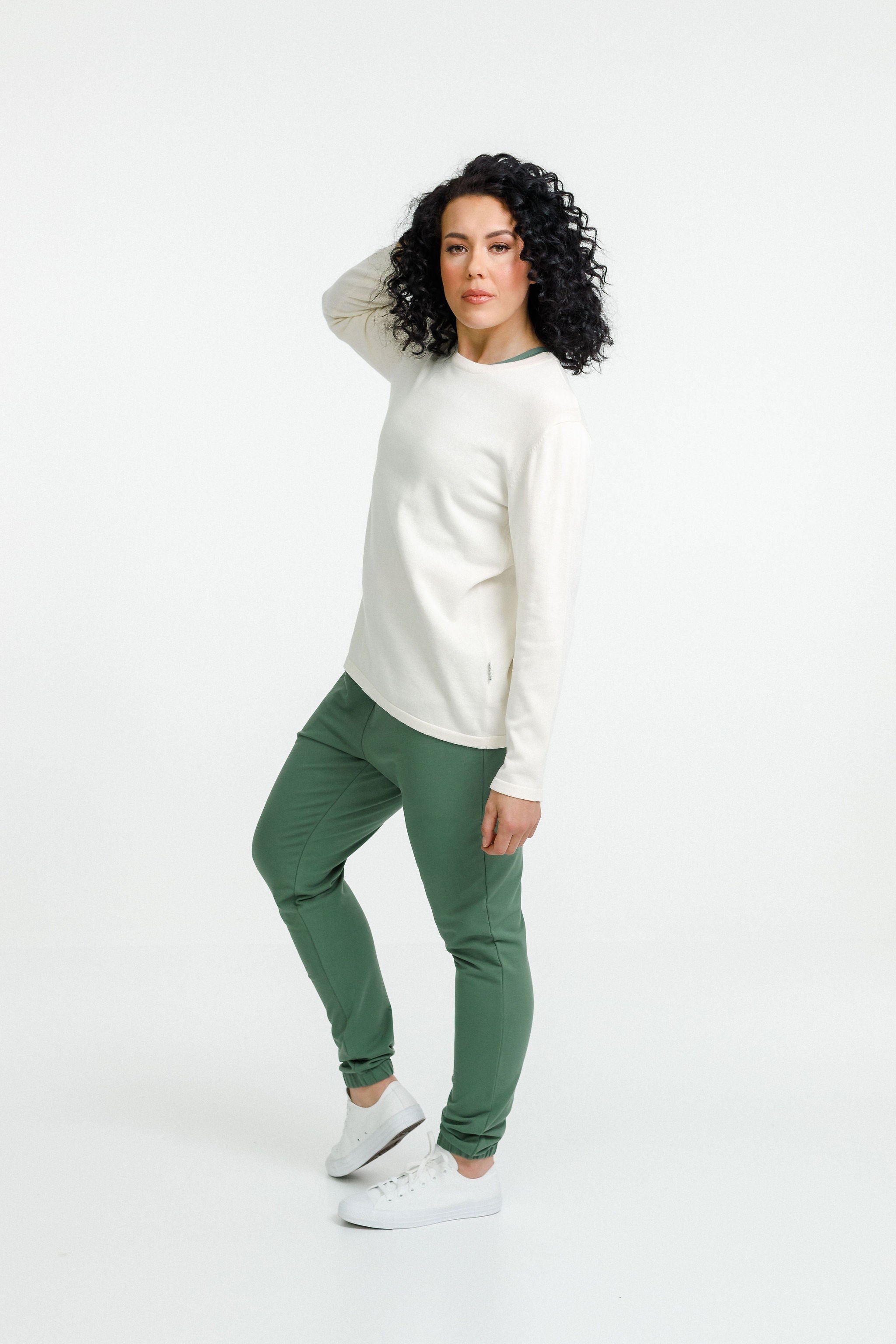 Long Sleeve Knit Topher Tee | Cream