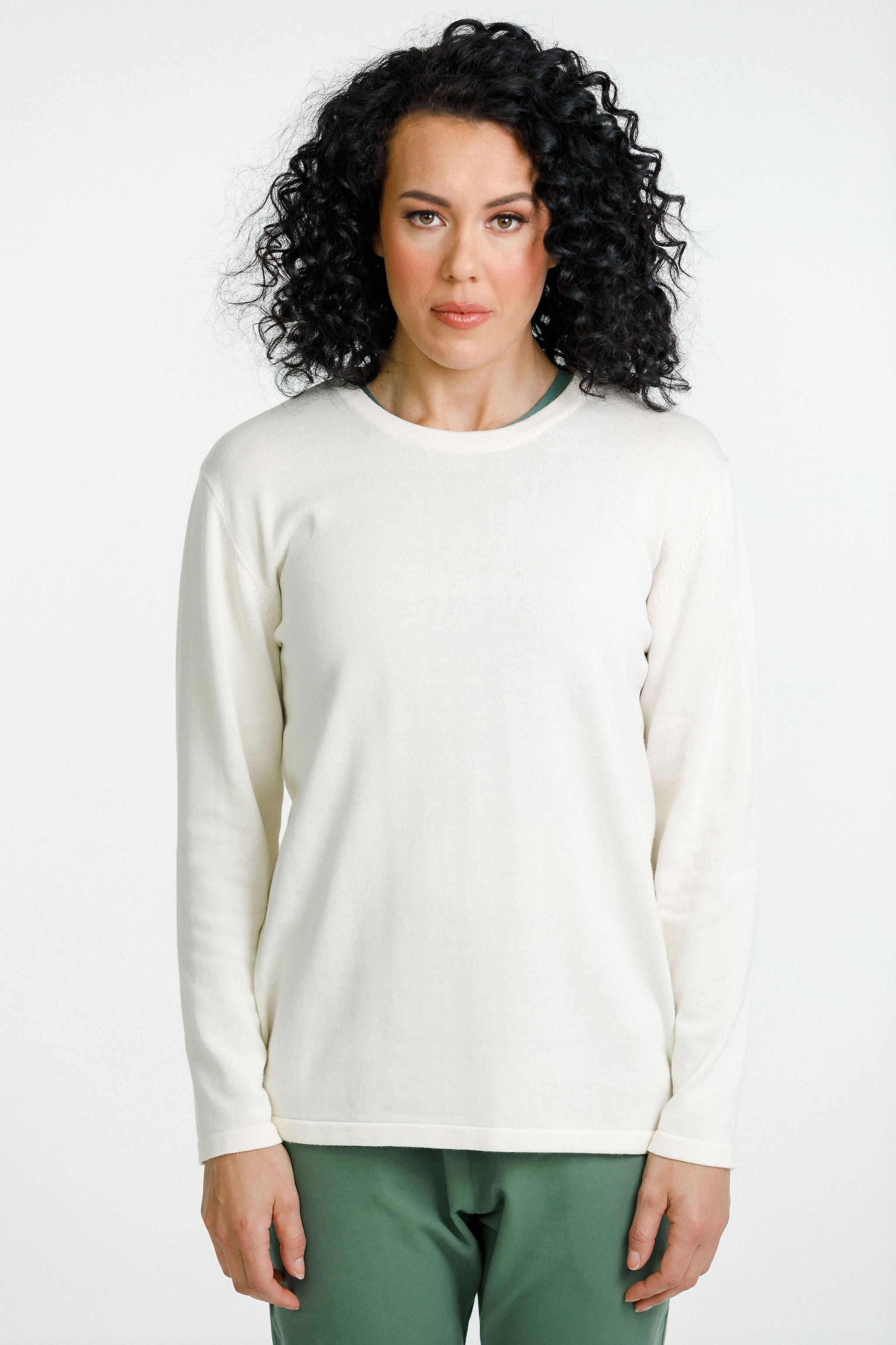 Long Sleeve Knit Topher Tee | Cream