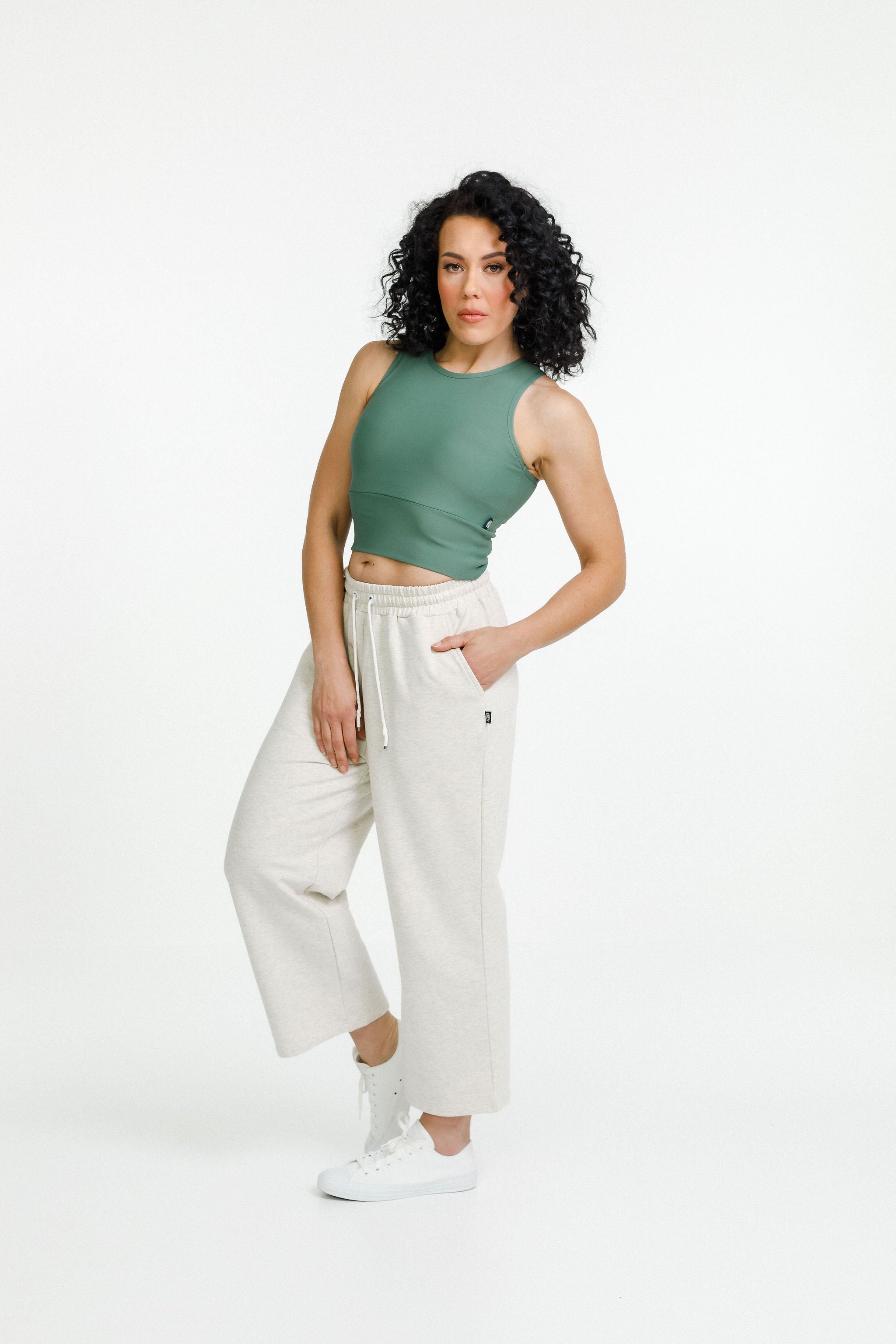 Cropped Baller Pants | Sandstone Marle