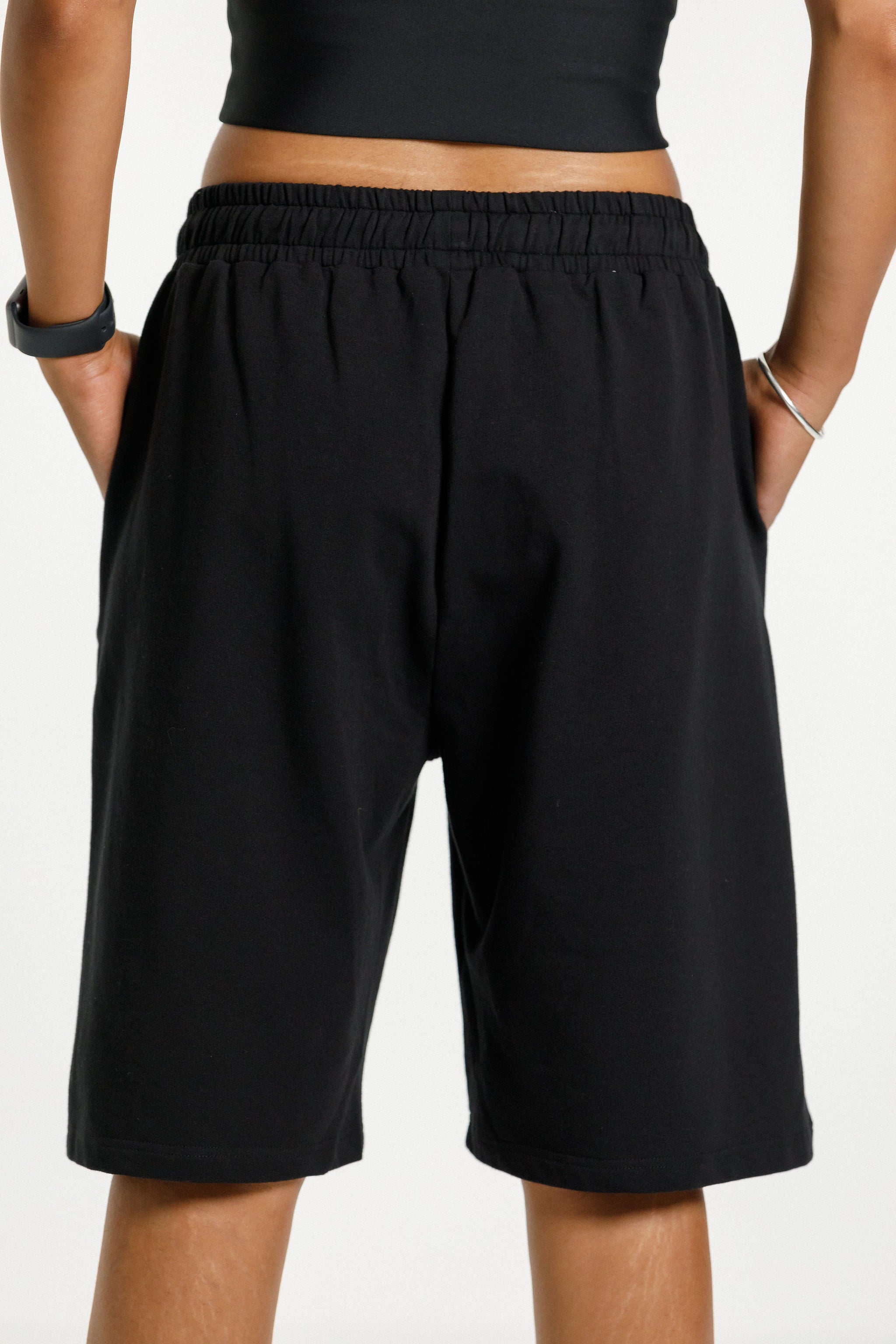Long Sweat Shorts | Black