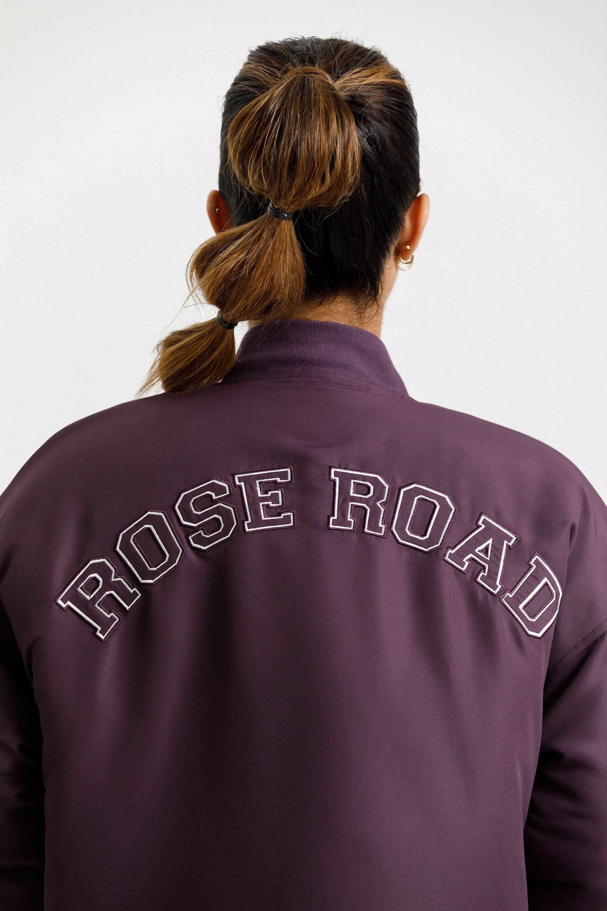 Varsity Bomber Jacket | Plum