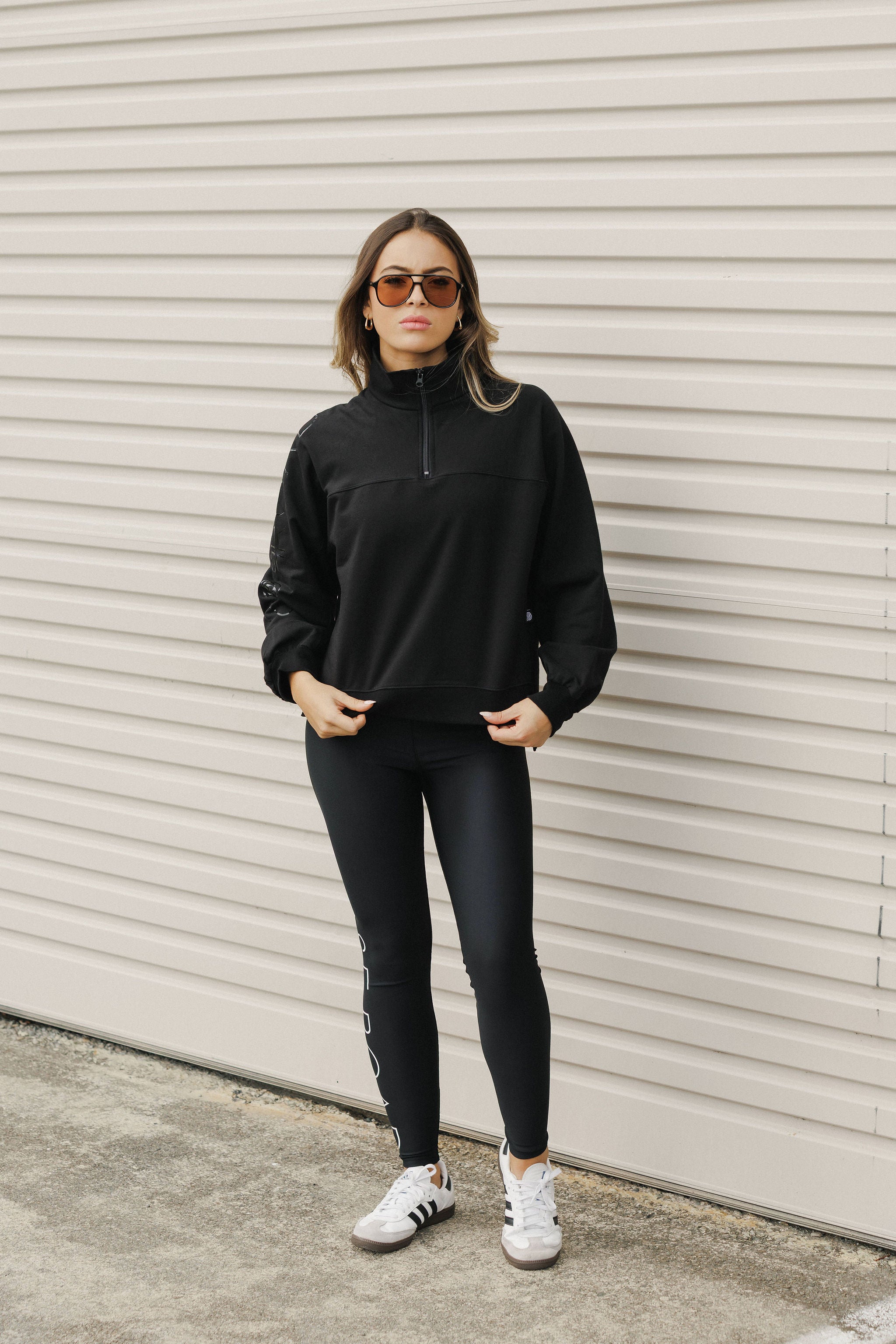 Kobe 1/4 Zip Crew | Black