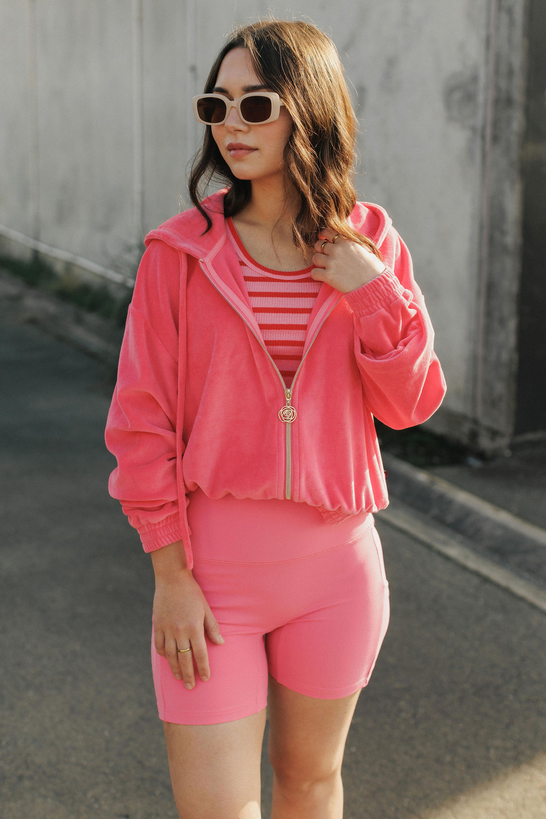 Emery Hoodie | Pink Fizz Velour