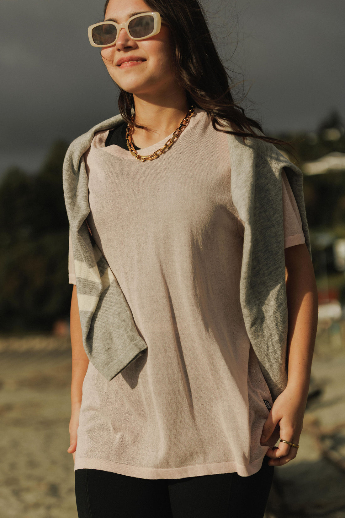 Topher Knit Tee | Peach