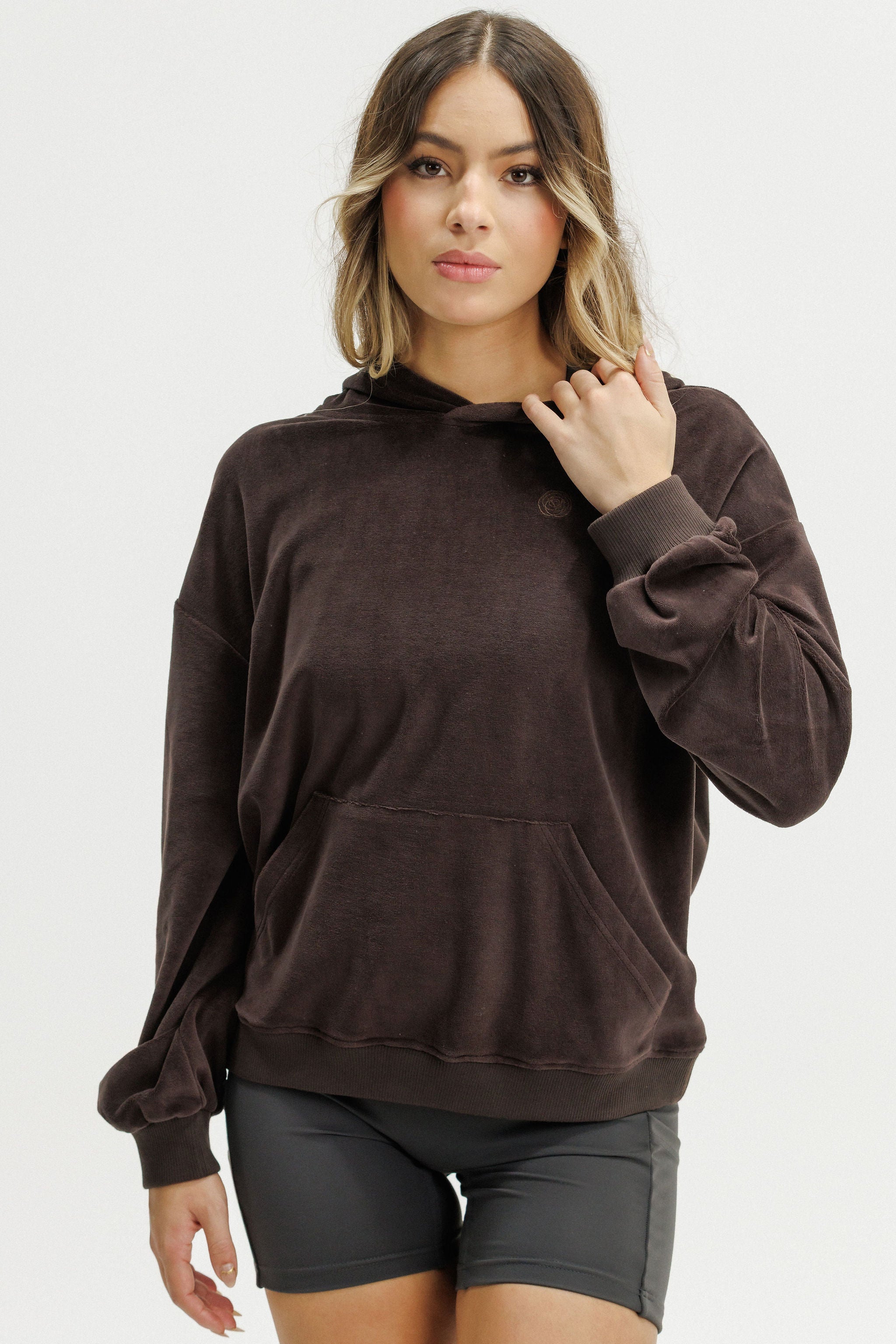 Nash Hoodie | Cocoa Velour