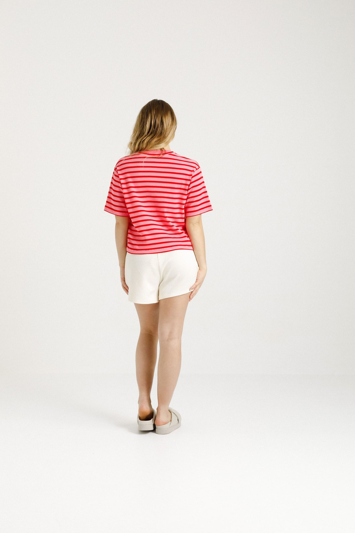 Cropped Tee | Berry Stripes