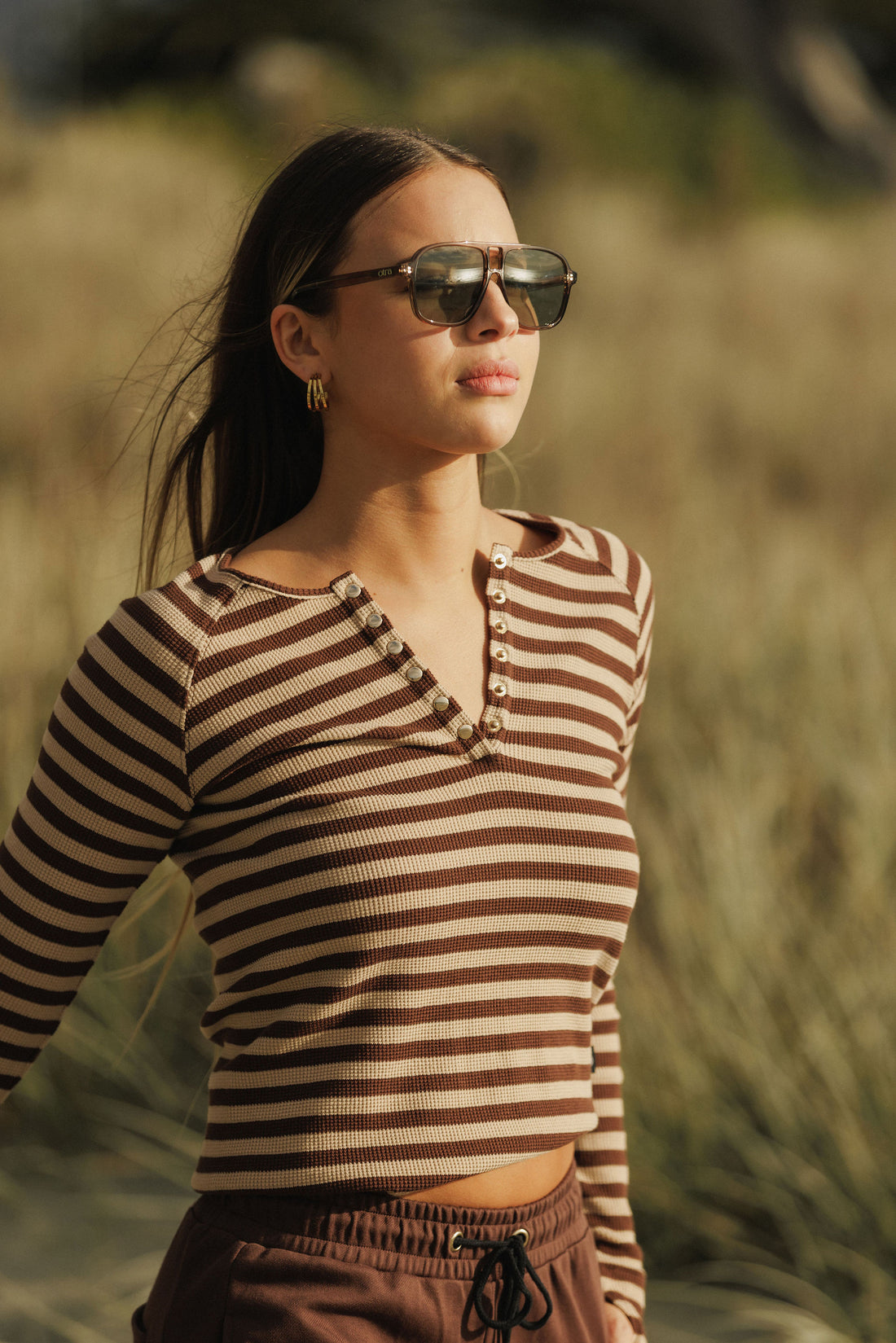 Benne Long Sleeve | Chocolate Stripes