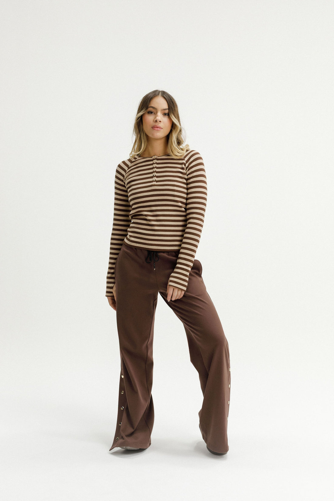 Benne Long Sleeve | Chocolate Stripes