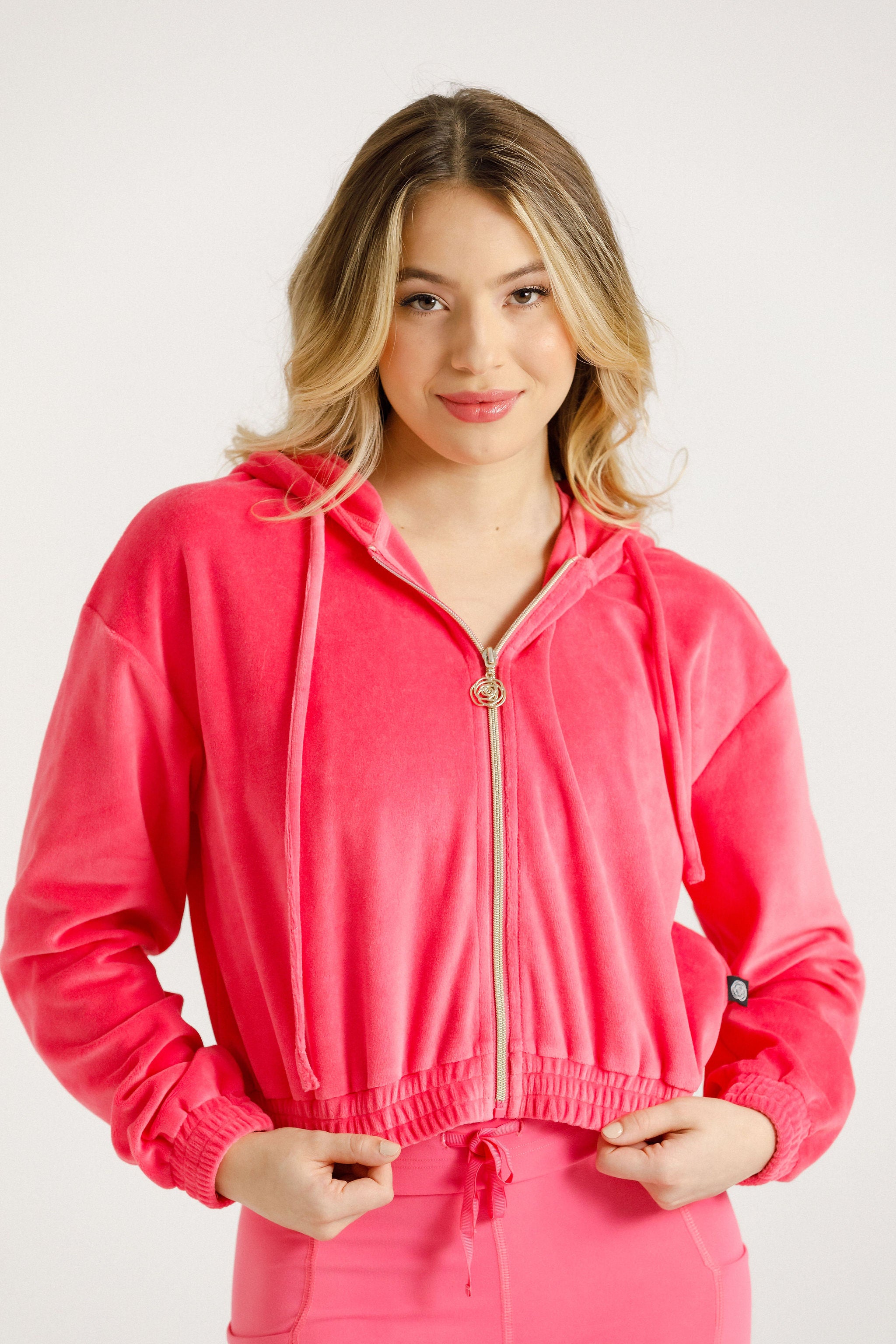Emery Hoodie | Pink Fizz Velour