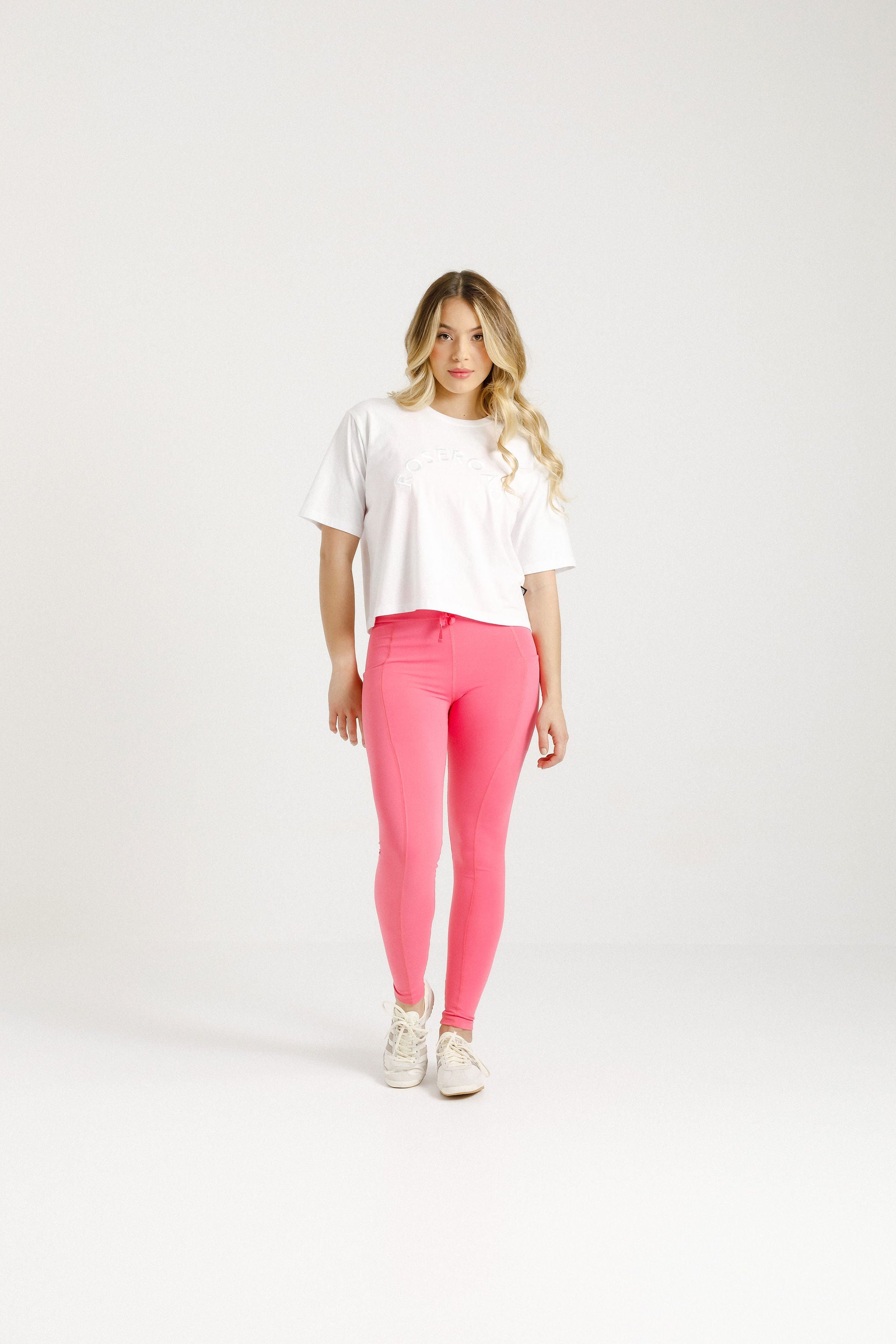 Cropped Tee | White with White Arch