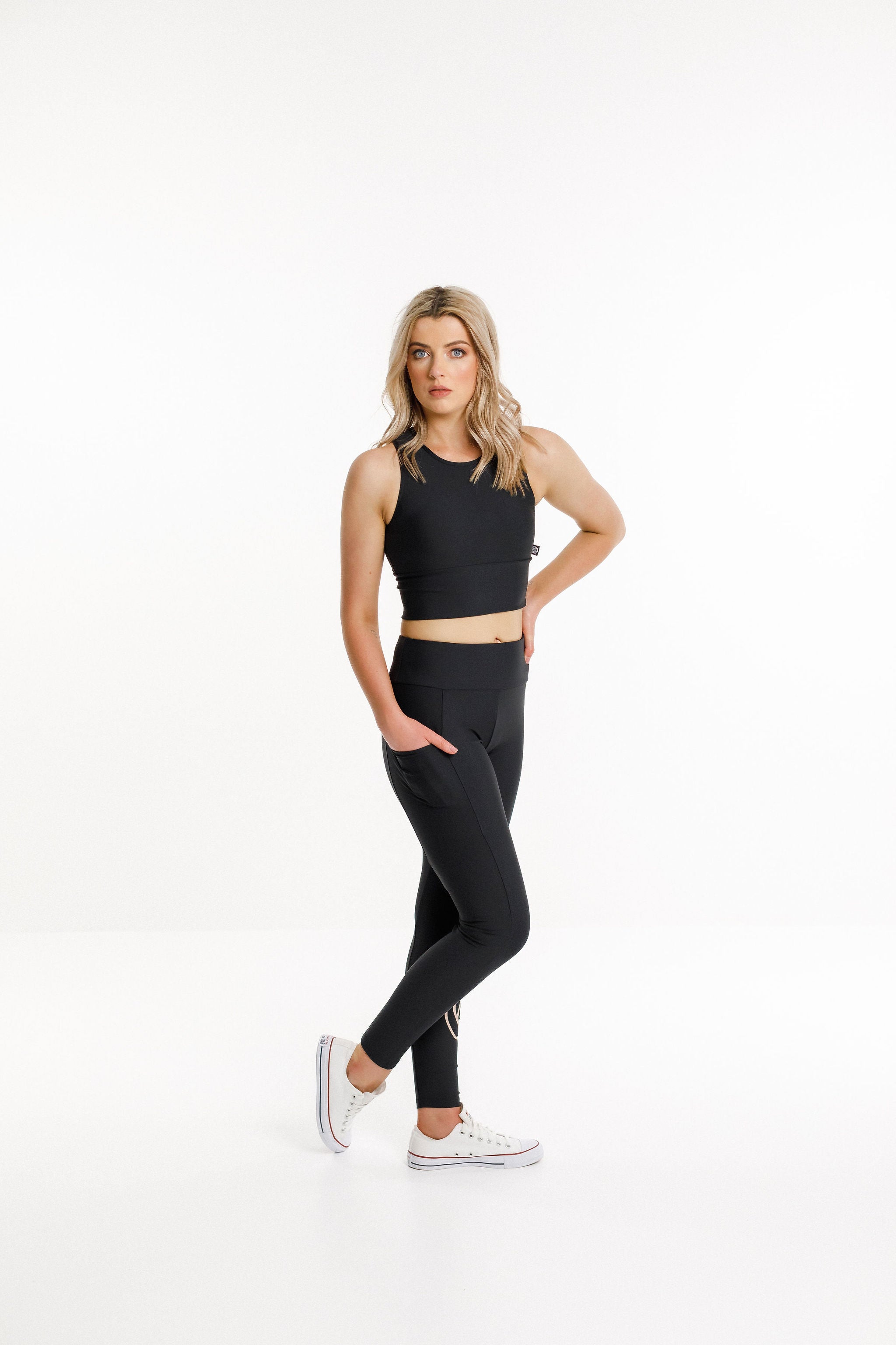 Pocket Legging | Black with Rose