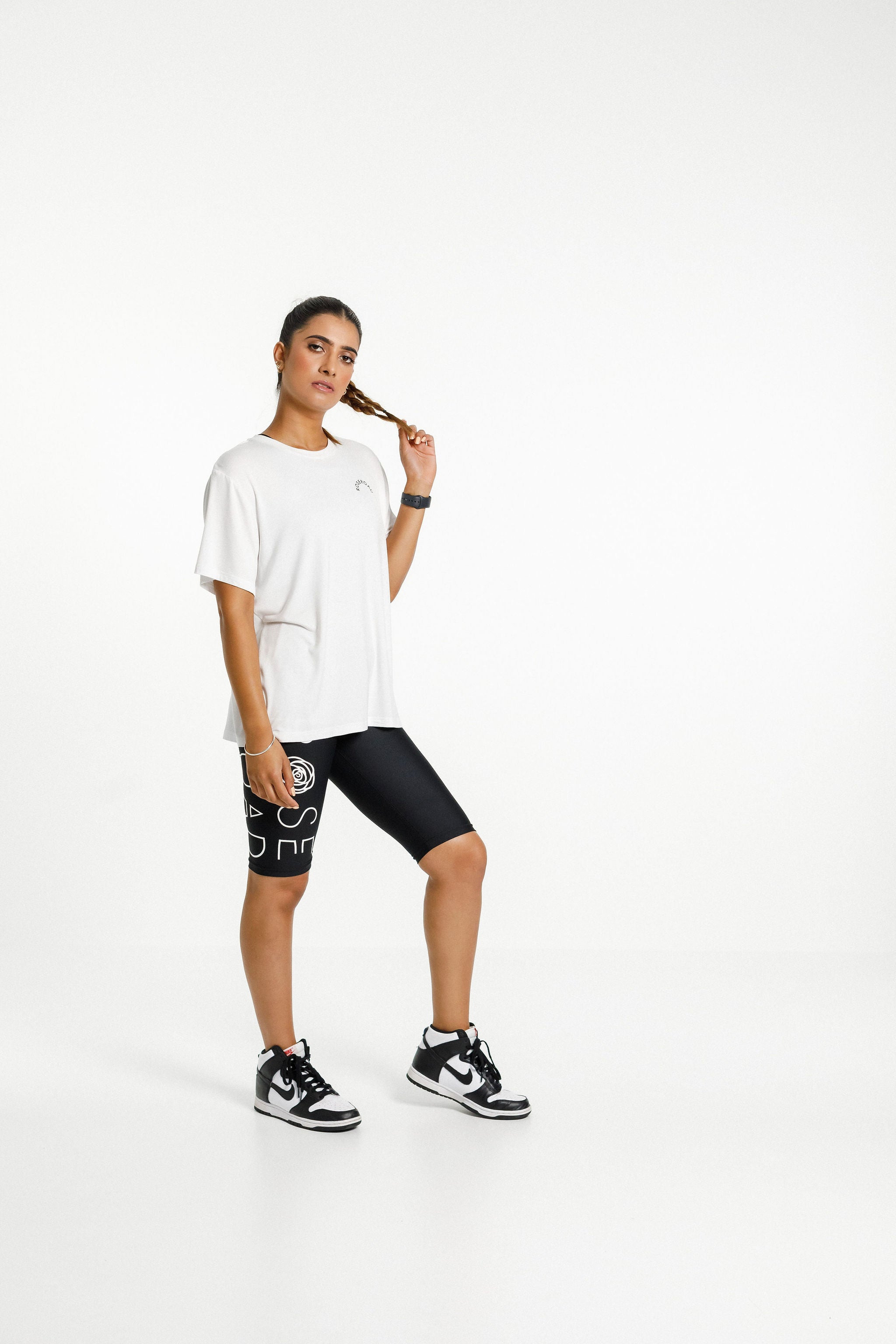 Topher Tee | White with Rose Road Arch Print