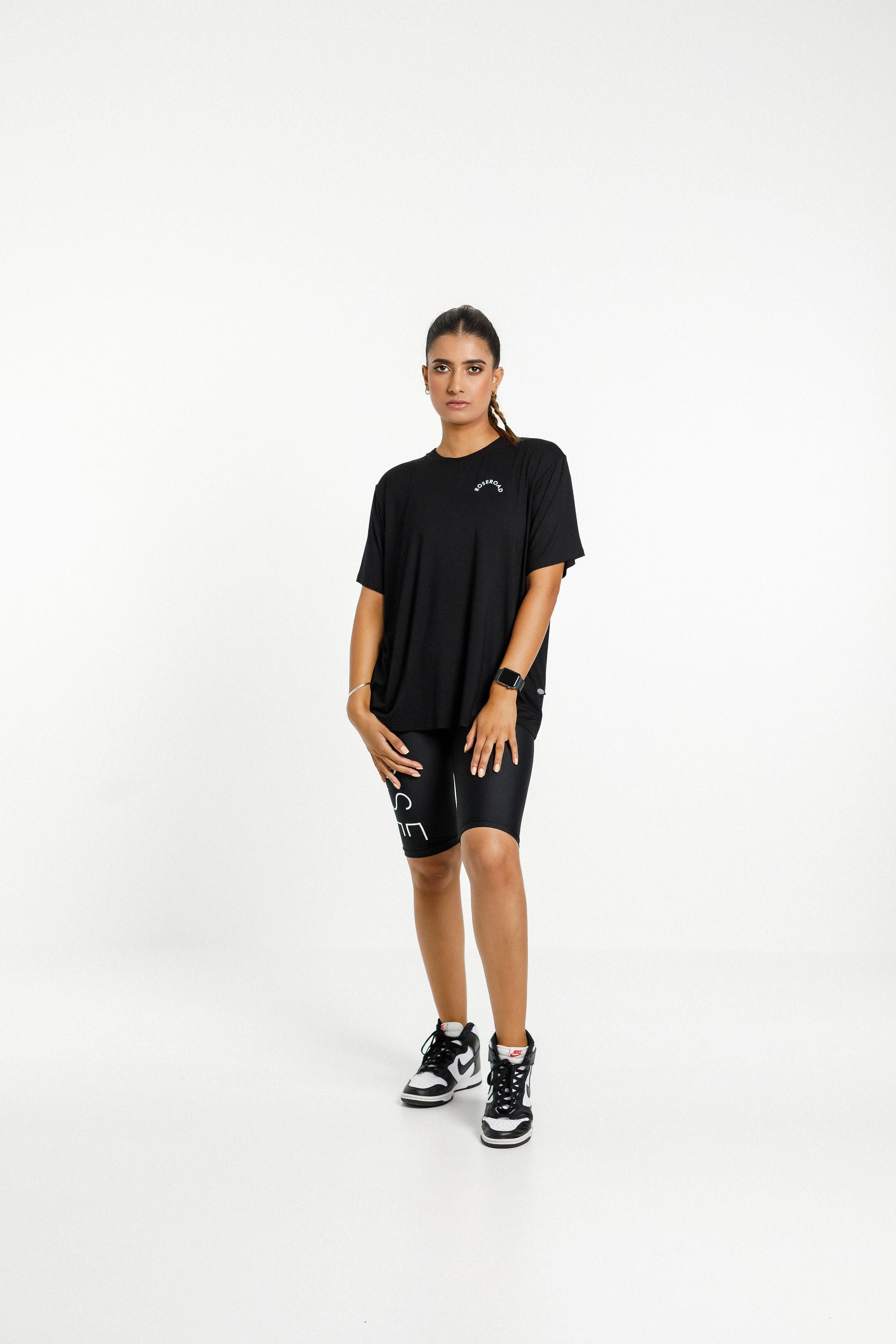 Topher Tee | Black with Rose Road Arch Print