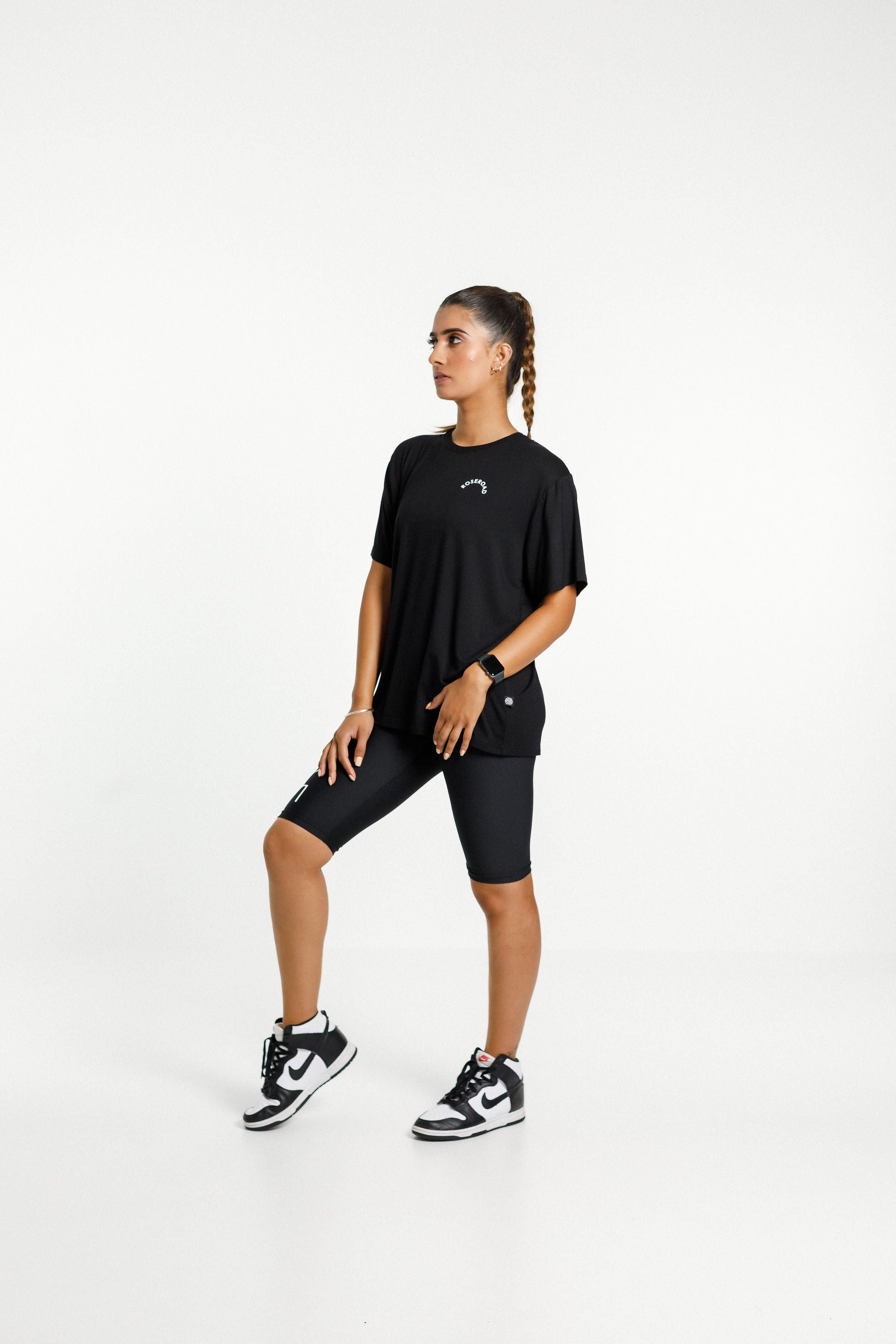 Topher Tee | Black with Rose Road Arch Print