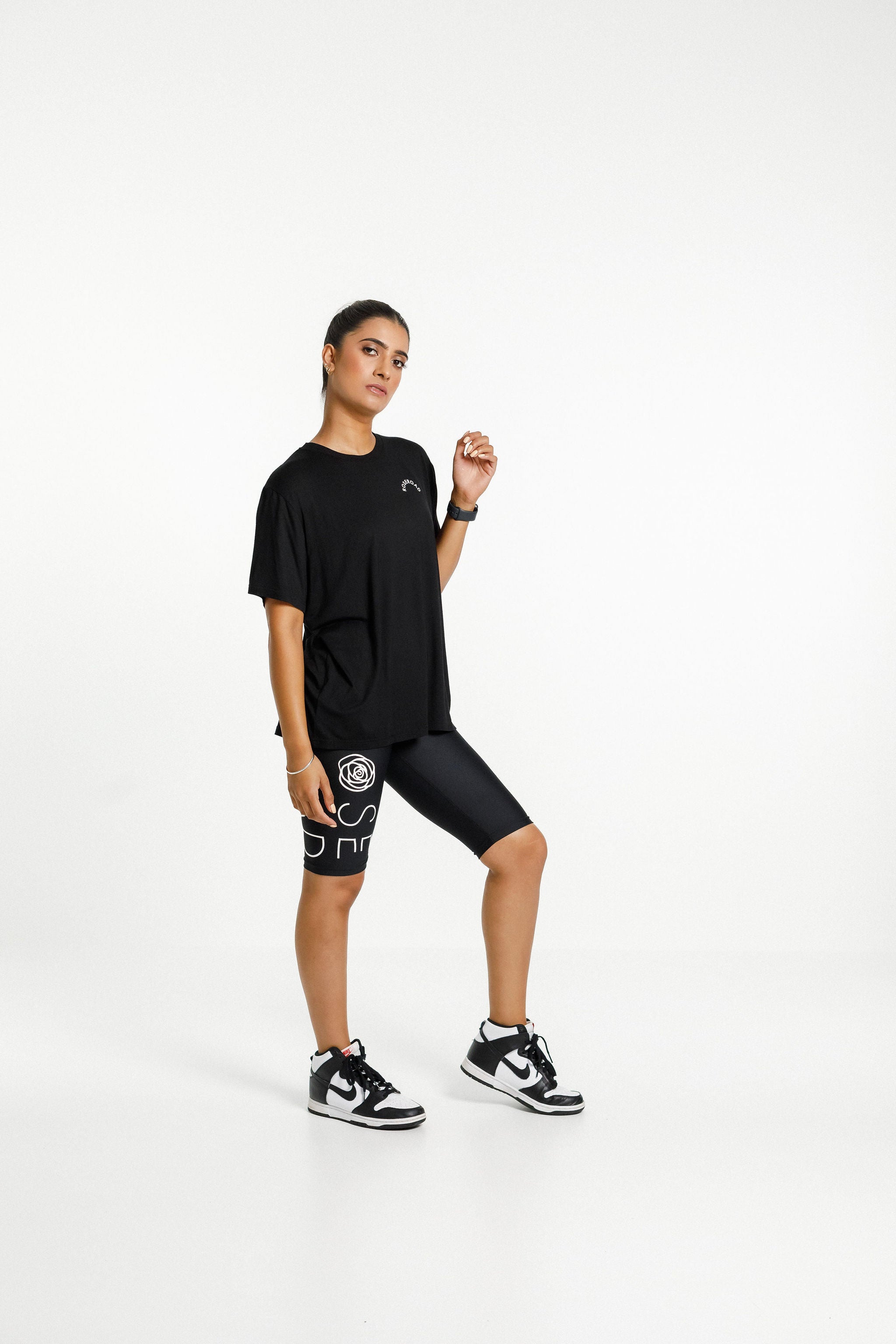 Topher Tee | Black with Rose Road Arch Print