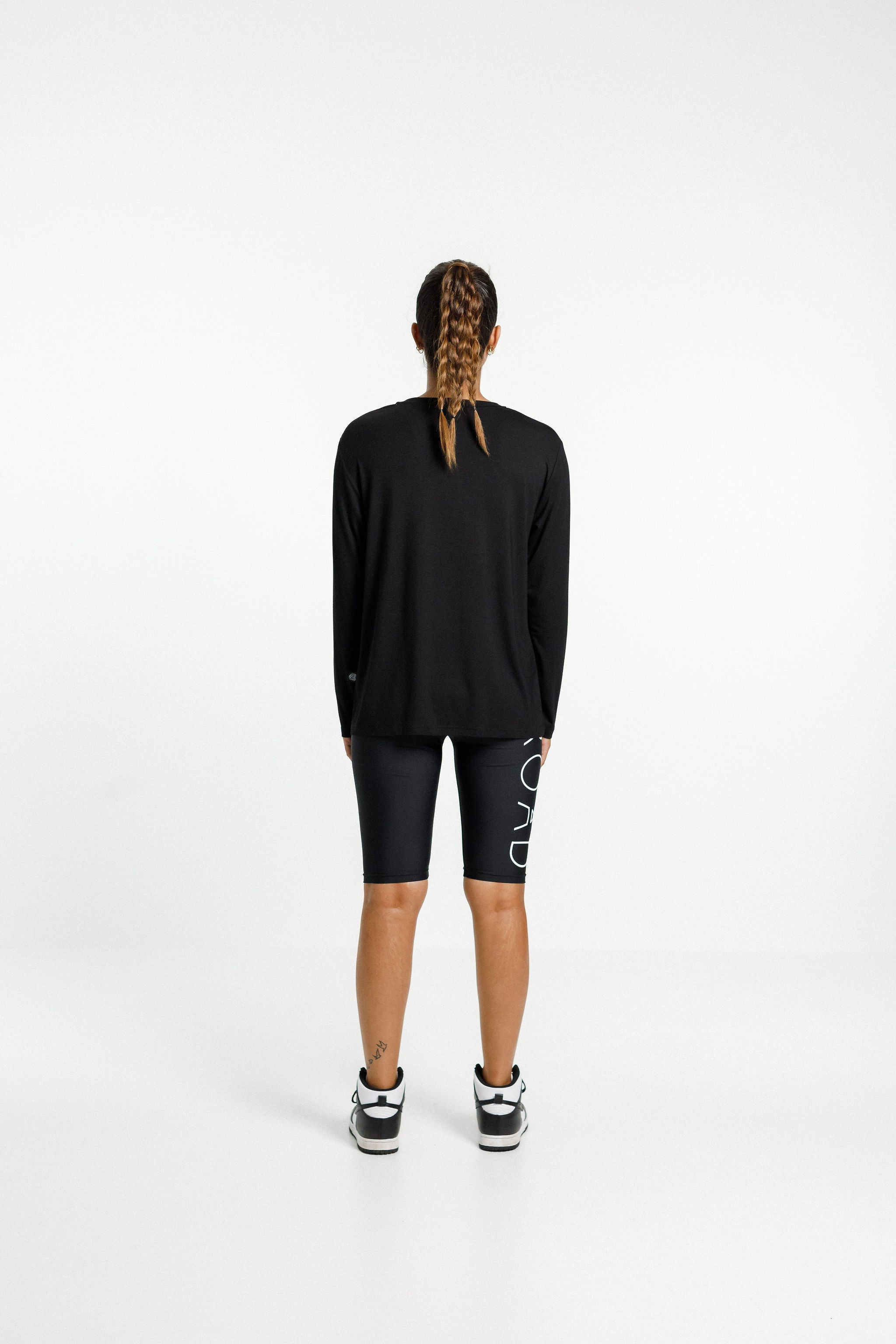 Long Sleeve Tee | Black with Rose Road Arch Print