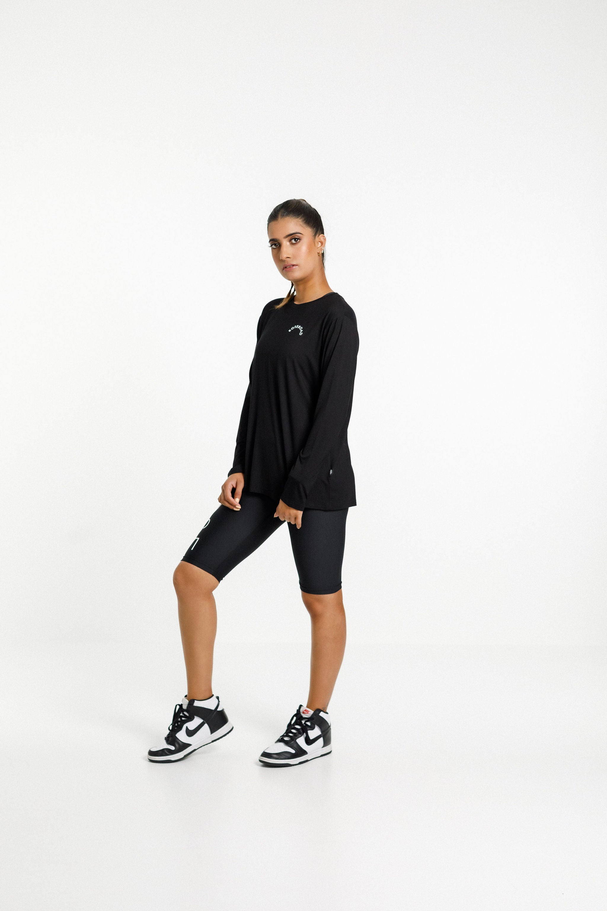 Long Sleeve Tee | Black with Rose Road Arch Print