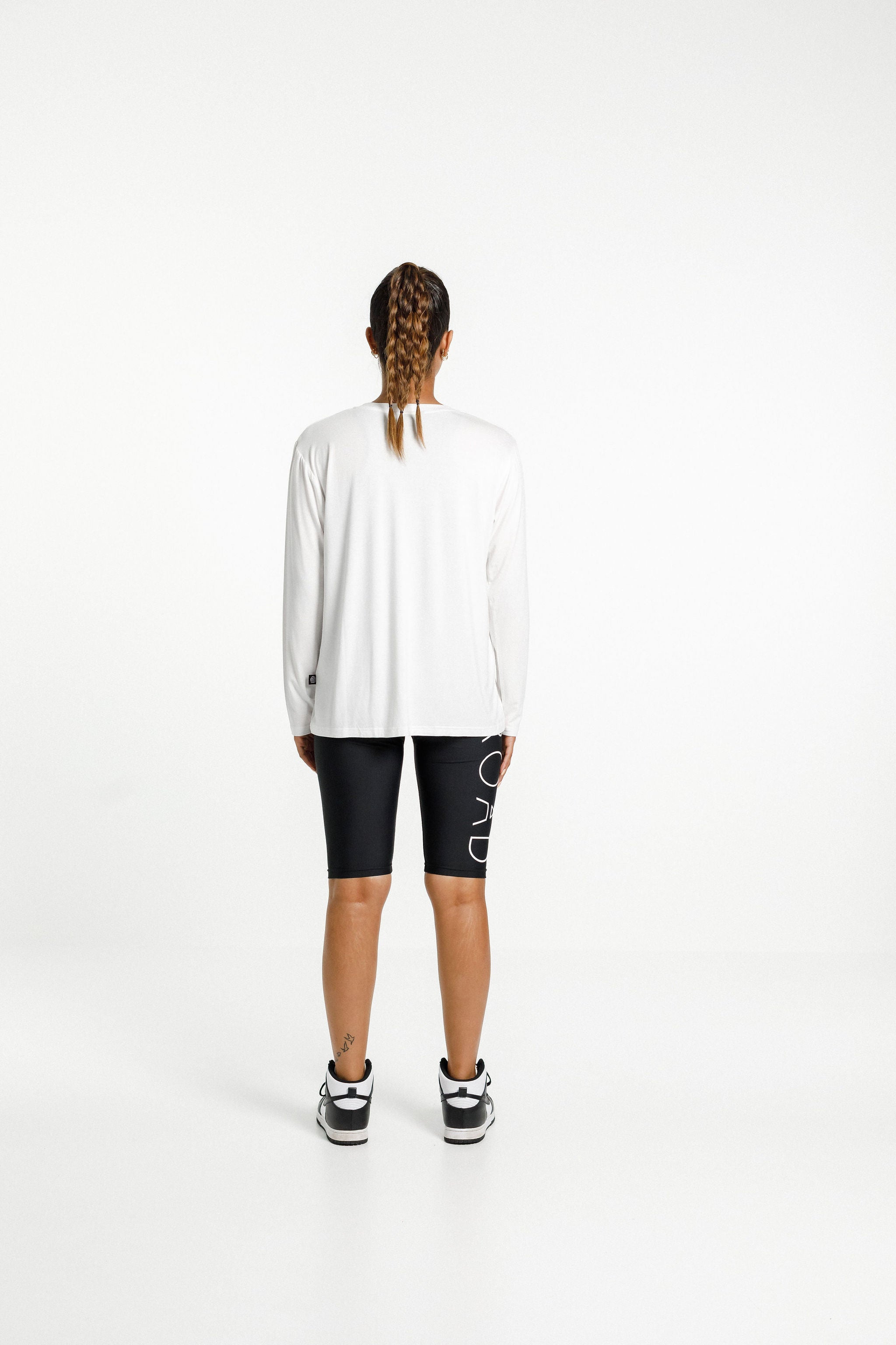 Long Sleeve Tee | White with Rose Road Arch Print