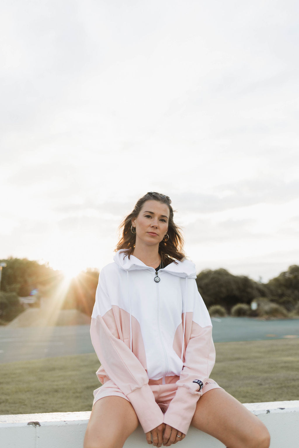 Roxanne Bomber | Peach and White