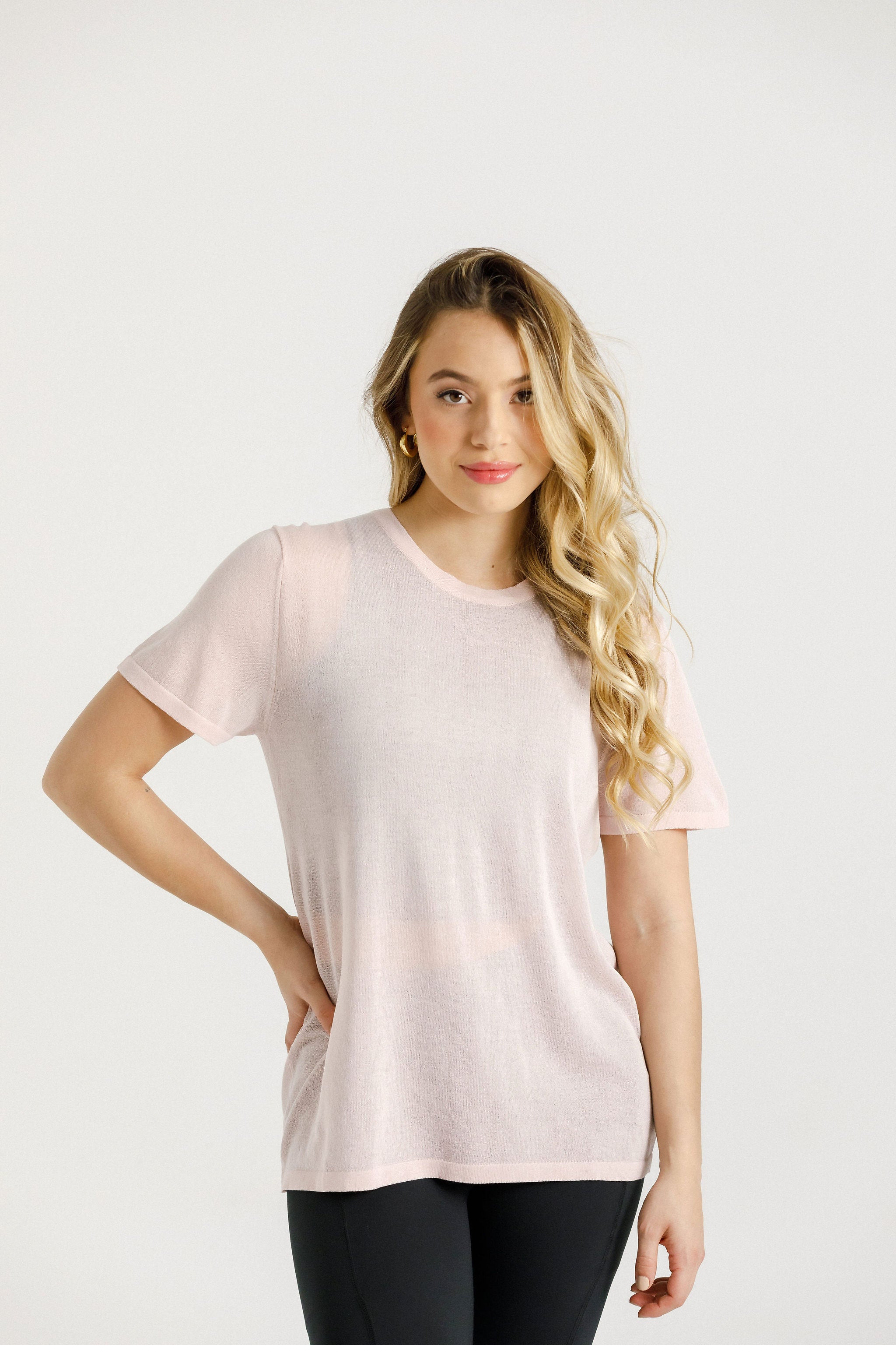 Topher Knit Tee | Peach