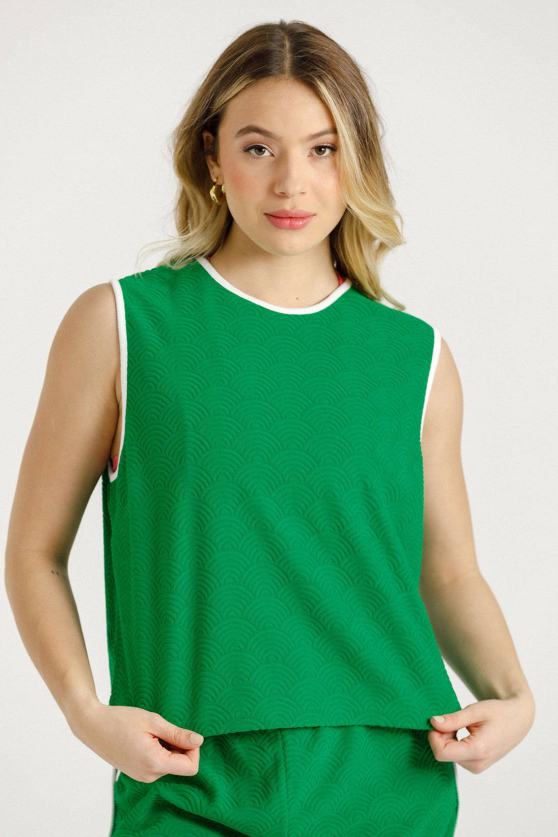 Tracey Singlet | Kelly Green Towelling