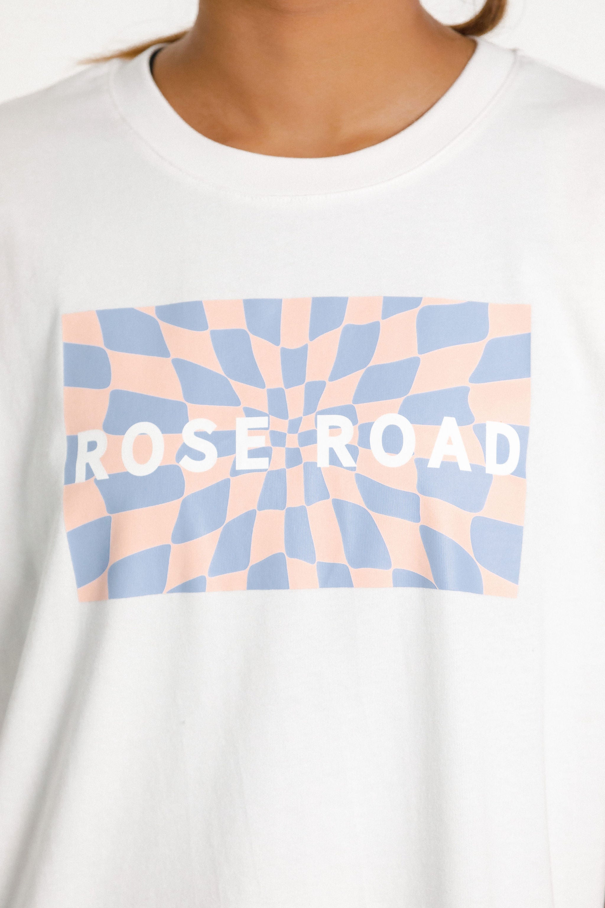 Topher Tee | White with Tropical Check