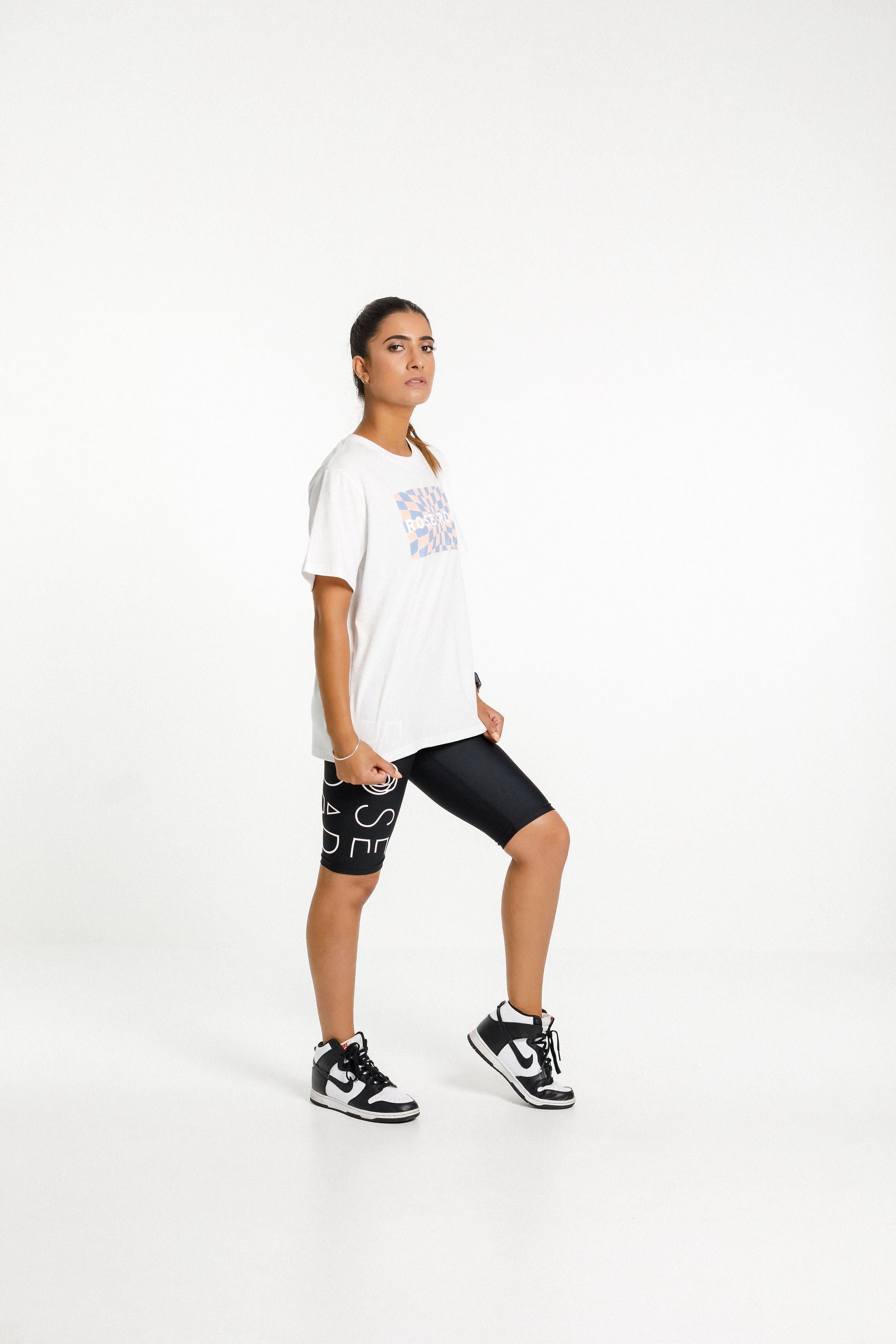 Topher Tee | White with Tropical Check