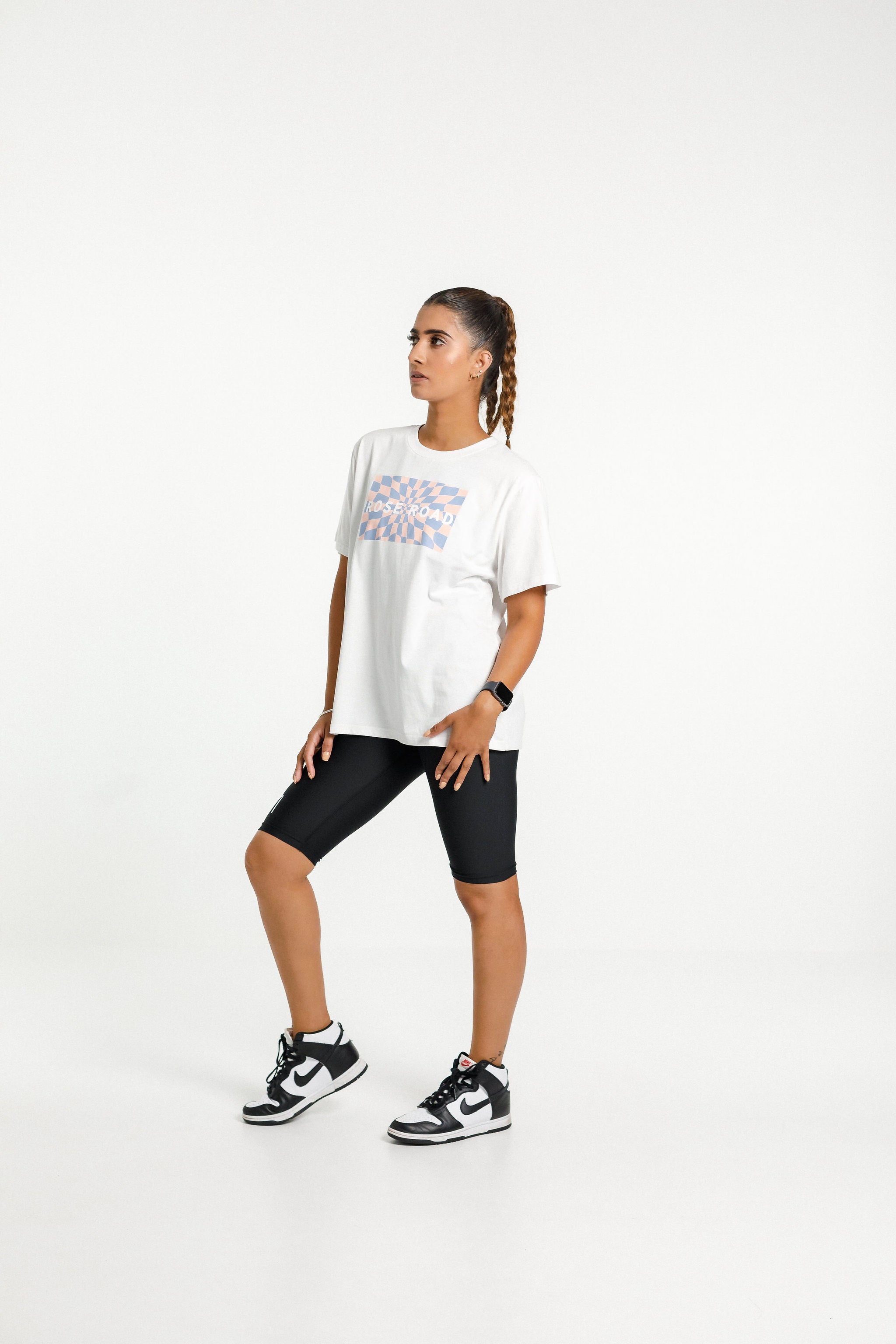 Topher Tee | White with Tropical Check