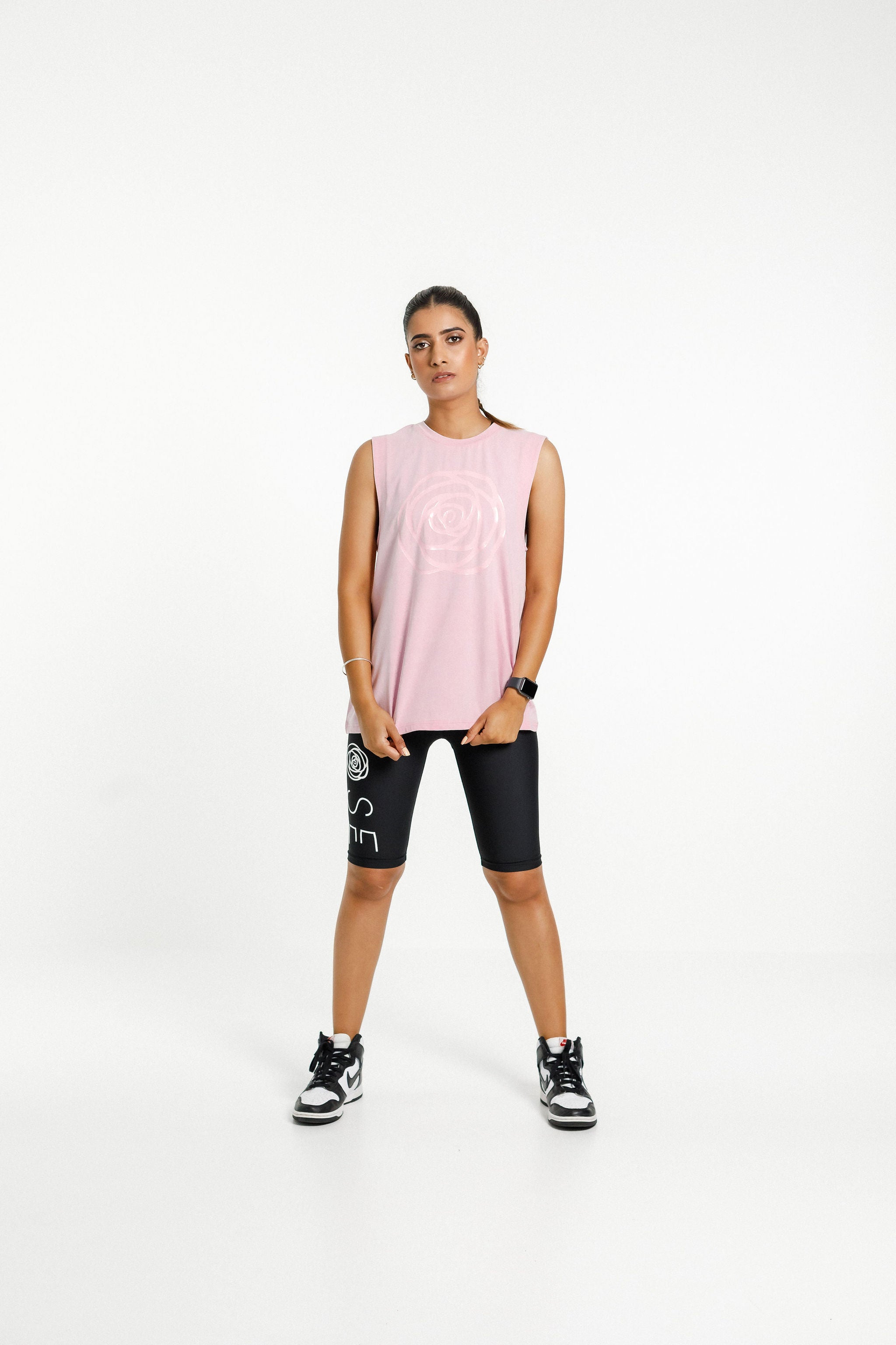 Fox Singlet | Pink Bloom with Tonal Rose