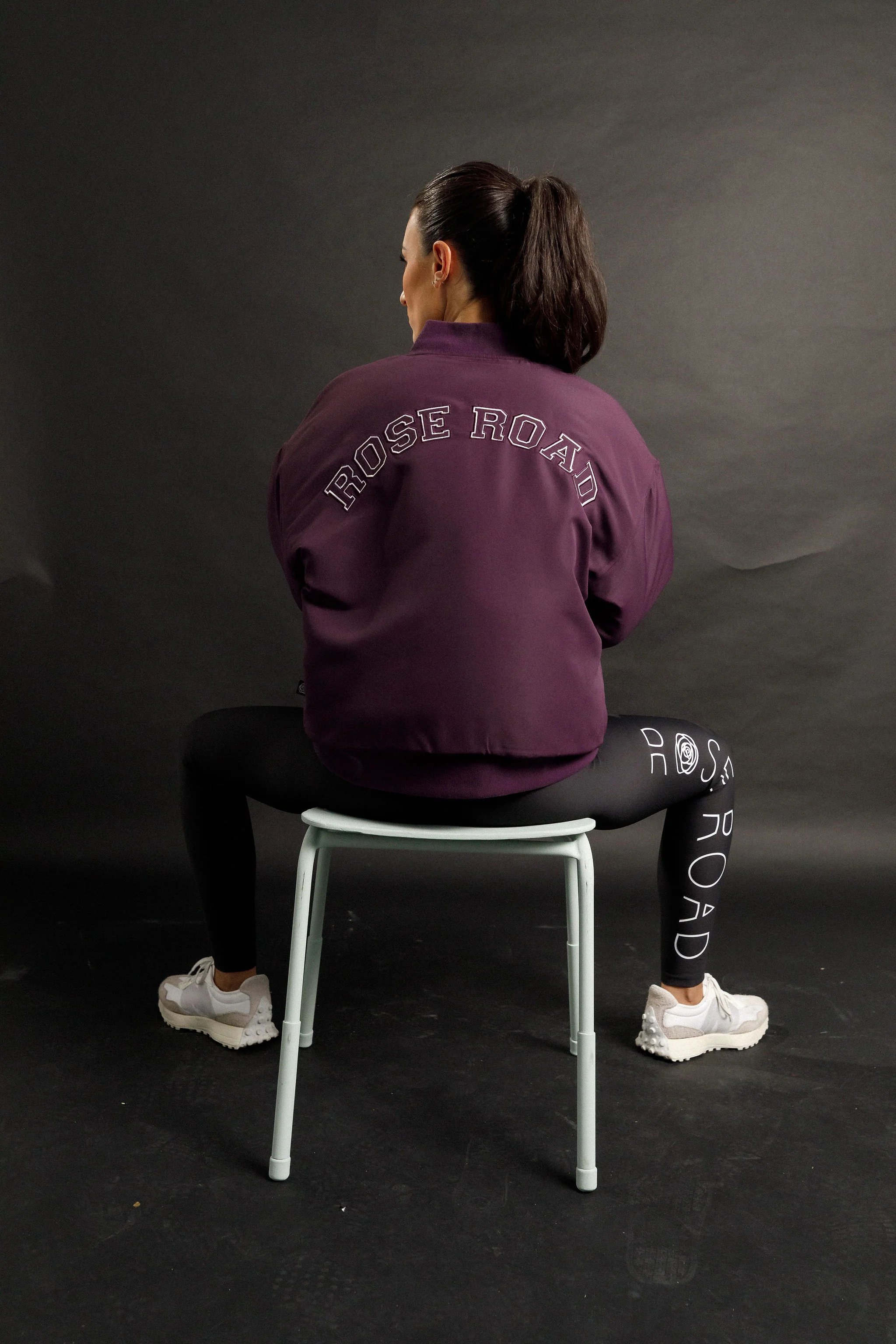 Varsity Bomber Jacket | Plum