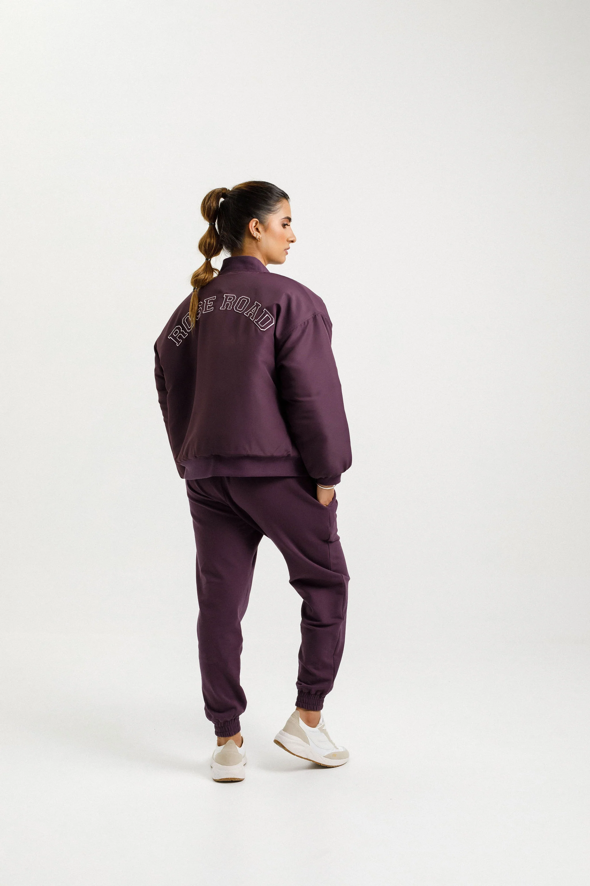 Varsity Bomber Jacket | Plum
