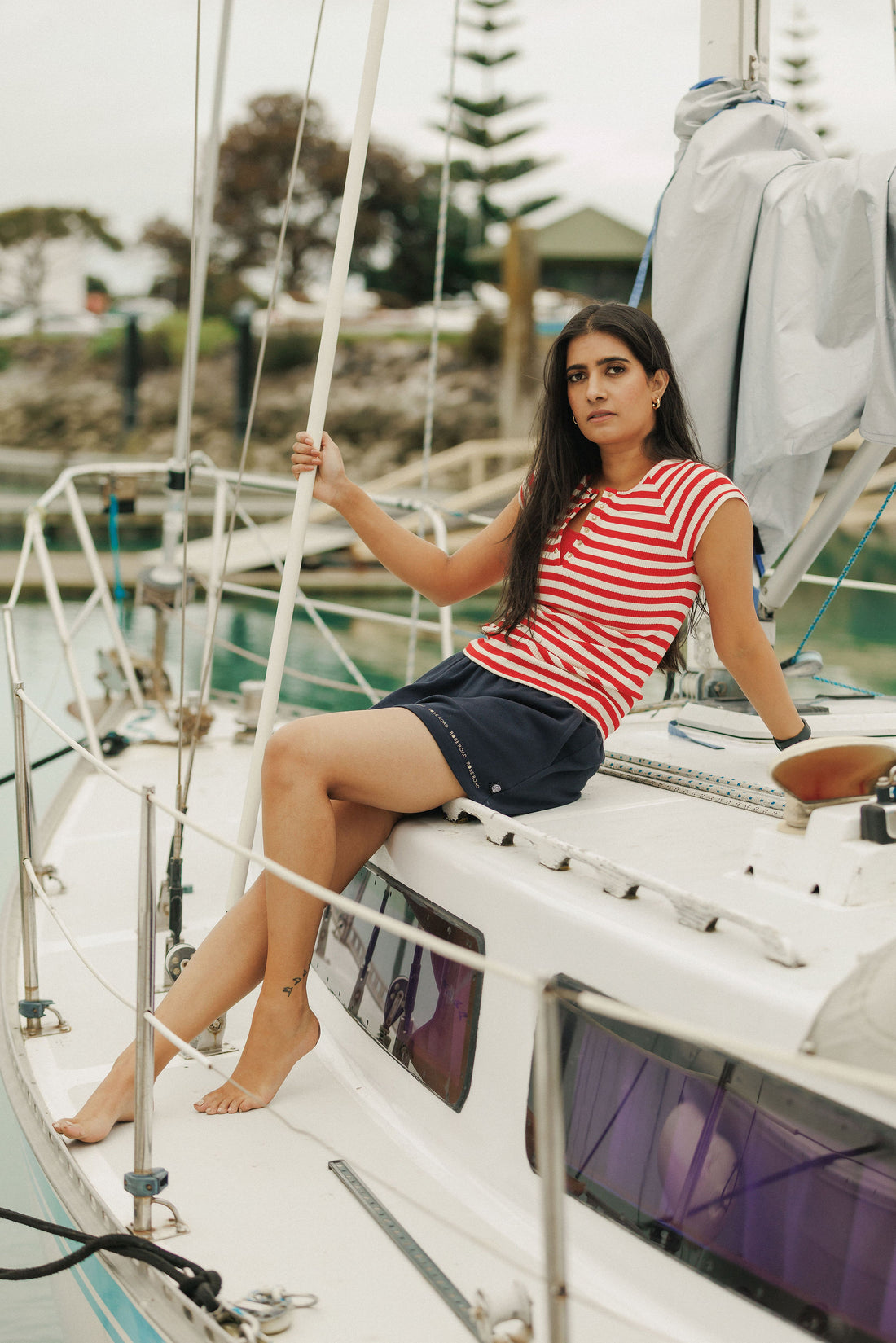 Benne Tee | Cherry Red Stripes