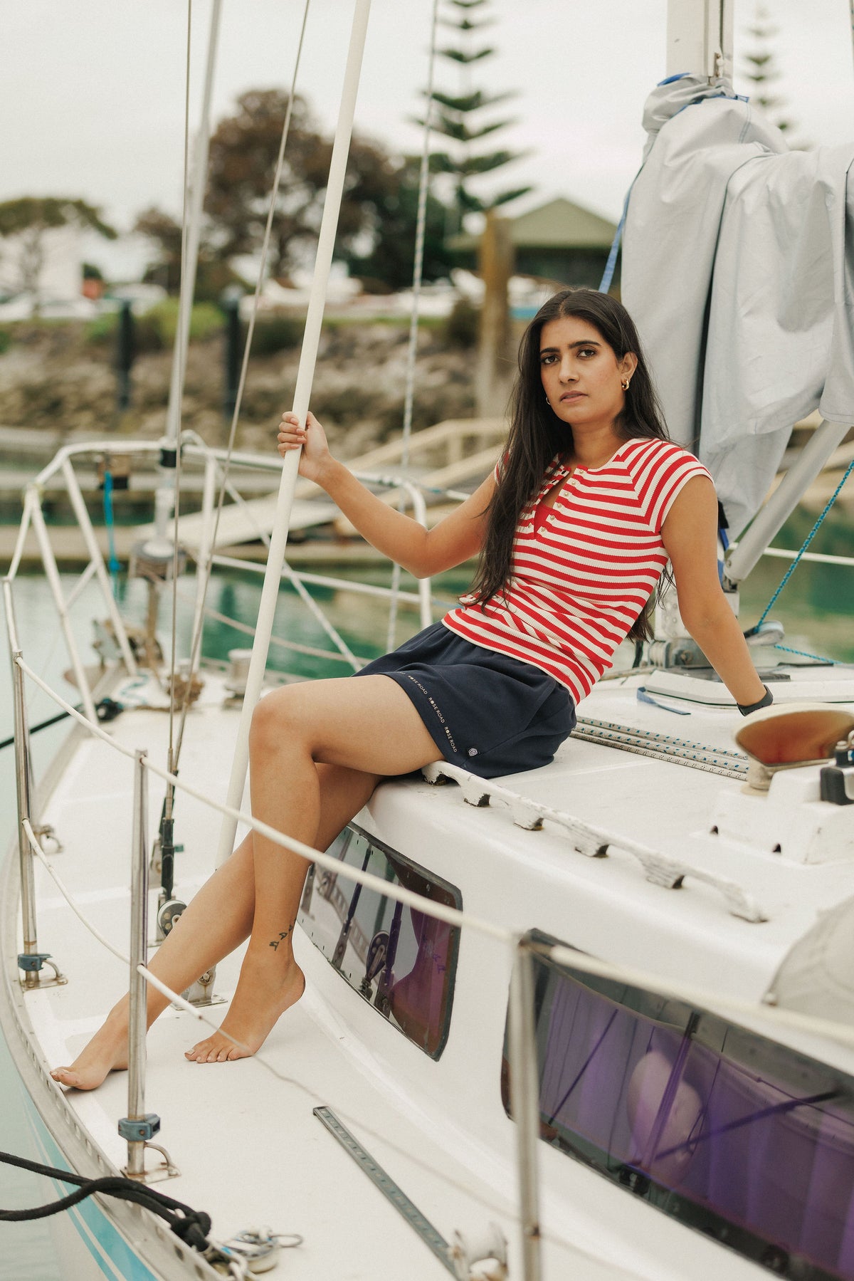 Benne Tee | Cherry Red Stripes