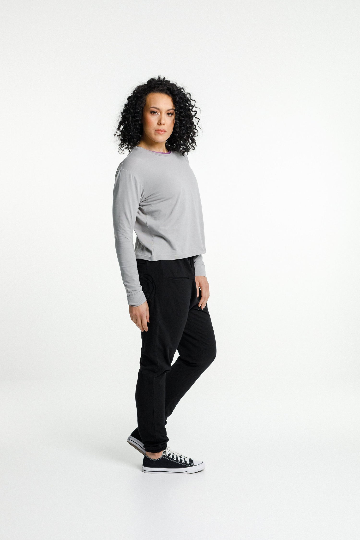 Cropped Long Sleeve Tee | Sale | Pewter