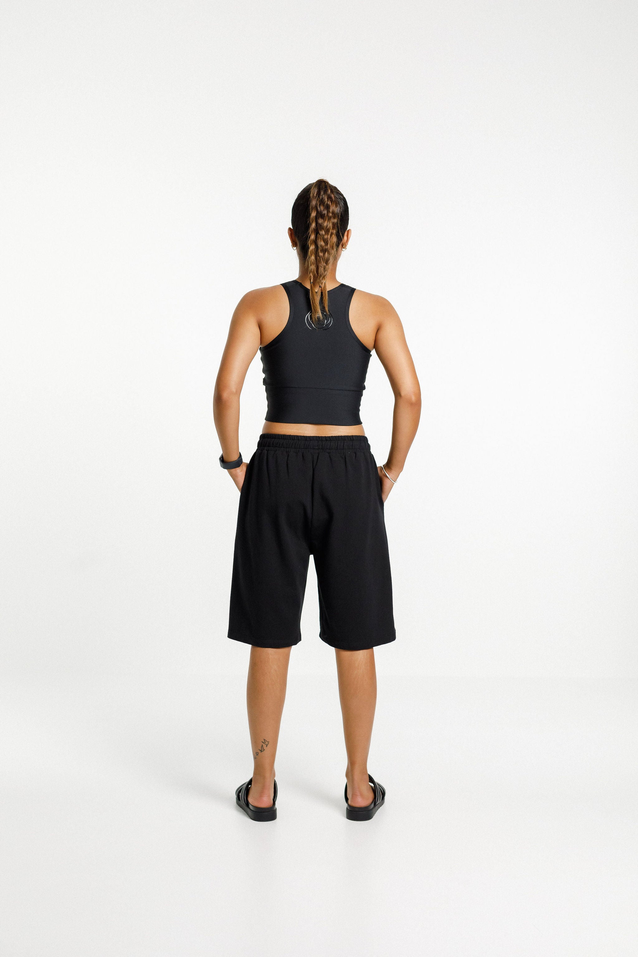 Long Sweat Shorts | Black