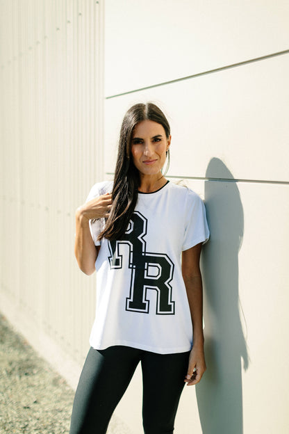 Dani Tee | Sale | White with Varsity print