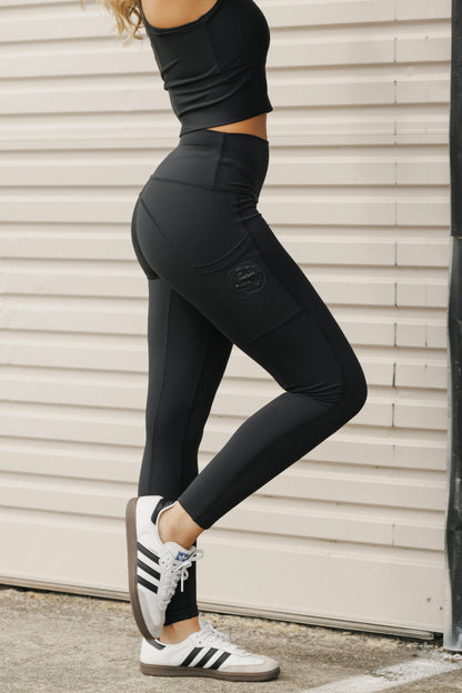 Ryker Legging - Black with Black Rose