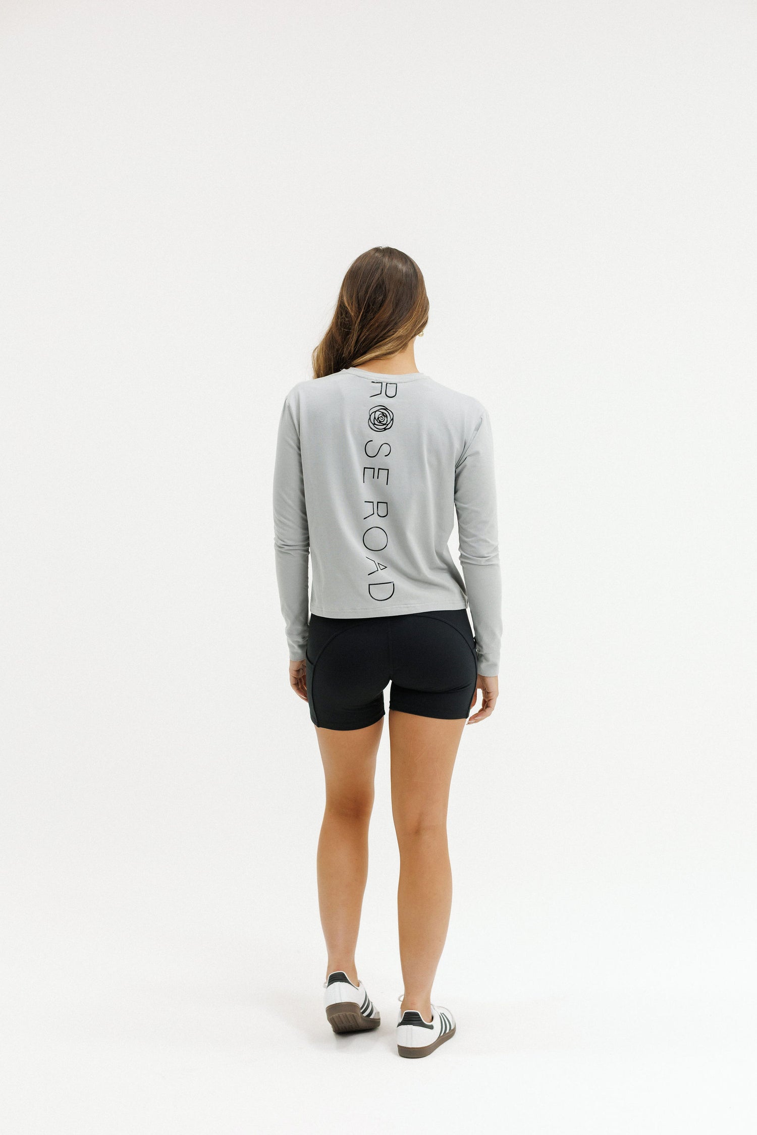 Cropped Long Sleeve Tee | Pewter