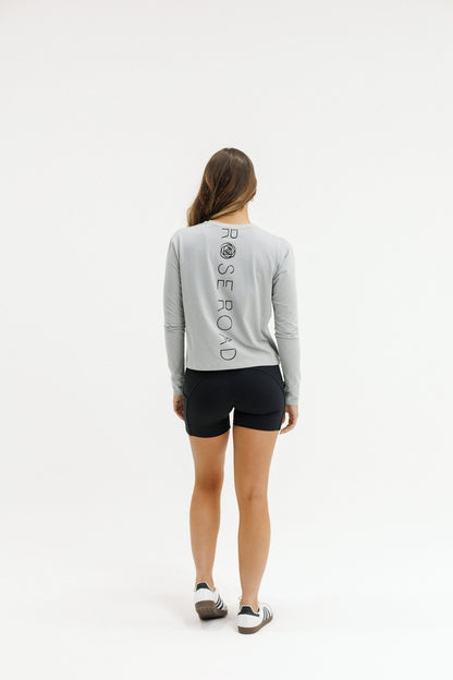 Cropped Long Sleeve Tee | Pewter