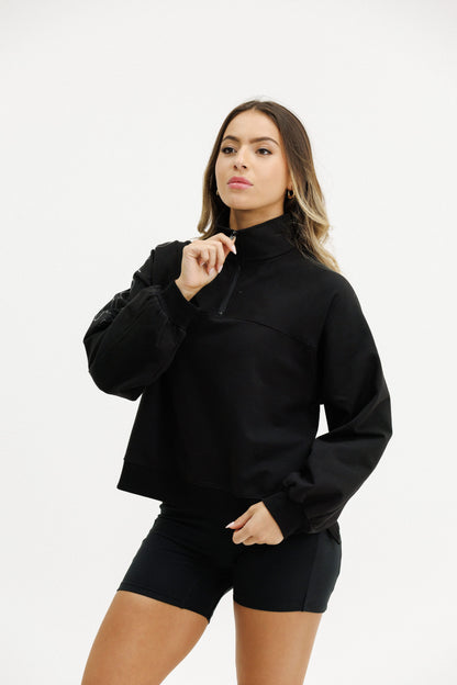 Kobe 1/4 Zip Crew | Black