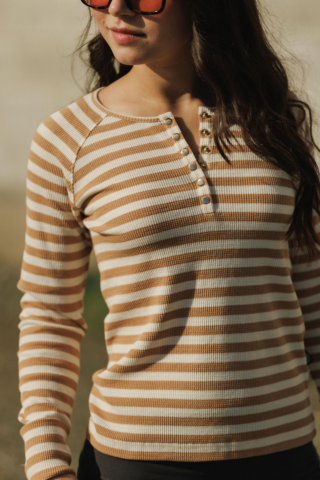 Benne Long Sleeve | Caramel Stripes